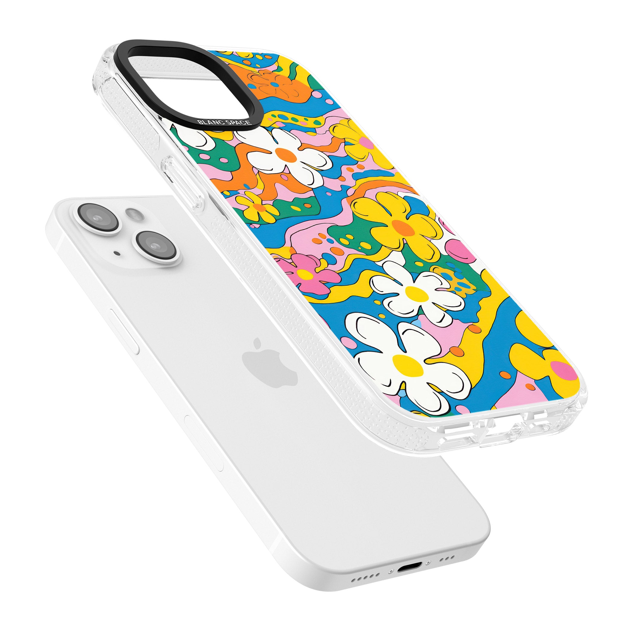 Vibrant Bloom iPhone 15 / 14 / 13 Clear Case Impact Air - Blanc Space