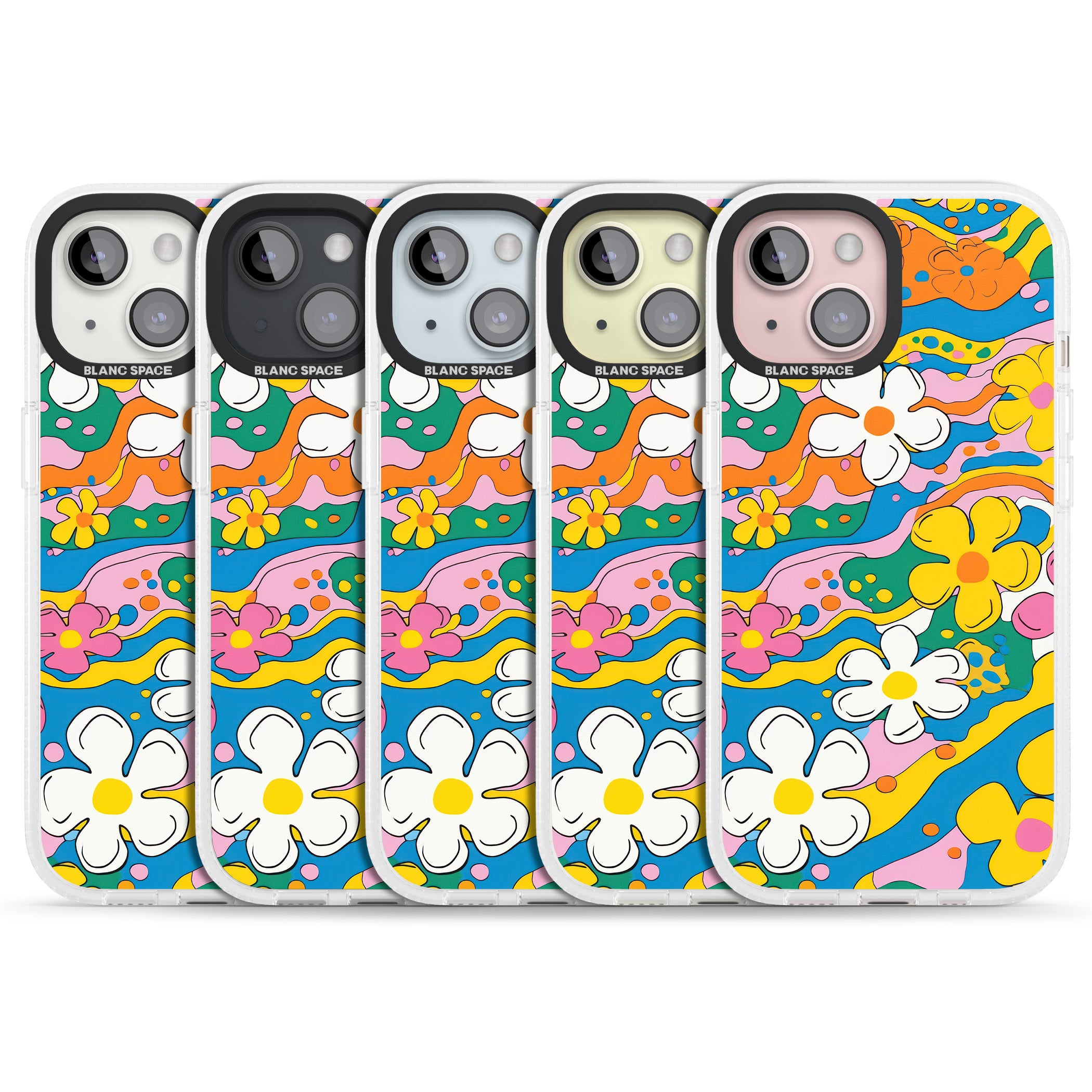 Vibrant Bloom iPhone 15 / 14 / 13 Clear Case Impact Air - Blanc Space