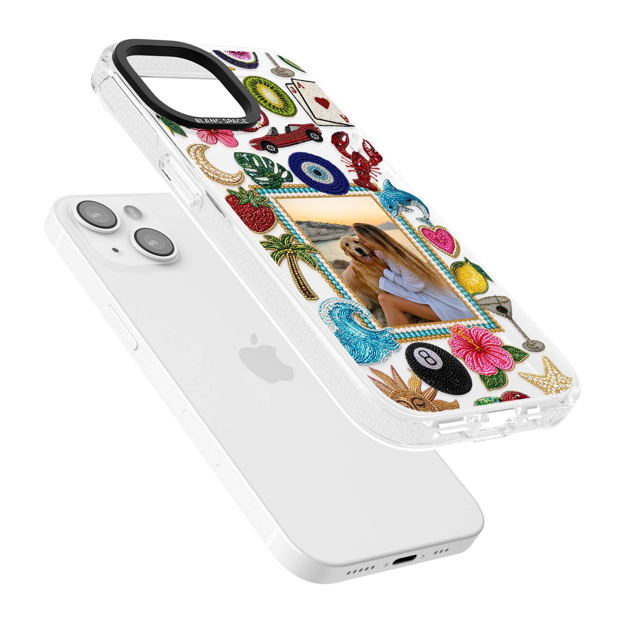 Beaded Photo coastal iPhone case | Clear Case Impact Air case for iPhone 15, iPhone 15 Plus