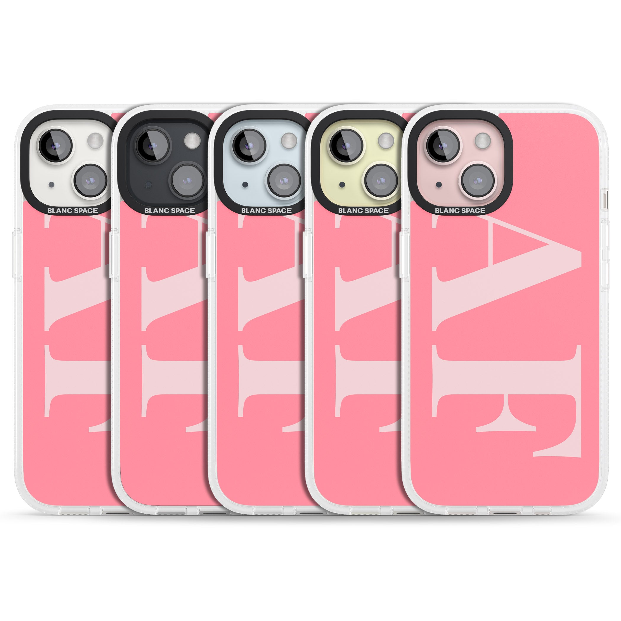 Personalised Light & Dark Pink Personalised iPhone 15 / 14 / 13 Clear Case Impact Air - Blanc Space