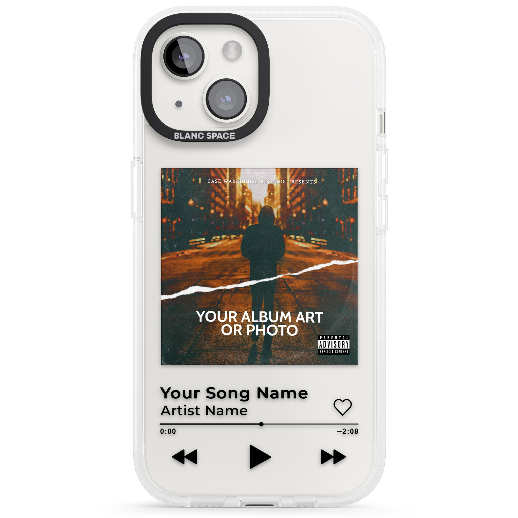 Personalised Album Art iPhone 15 / 14 / 13 Clear Case Impact Air - Blanc Space