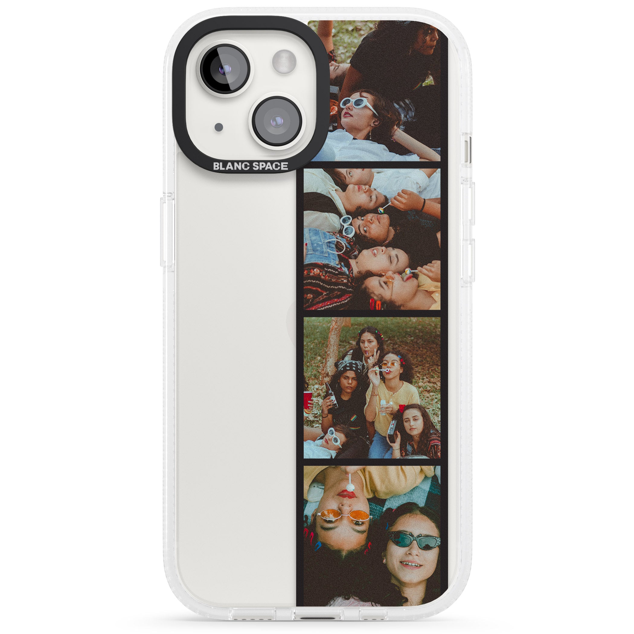 Personalised Photo Strip iPhone 15 / 14 / 13 Clear Case Impact Air - Blanc Space
