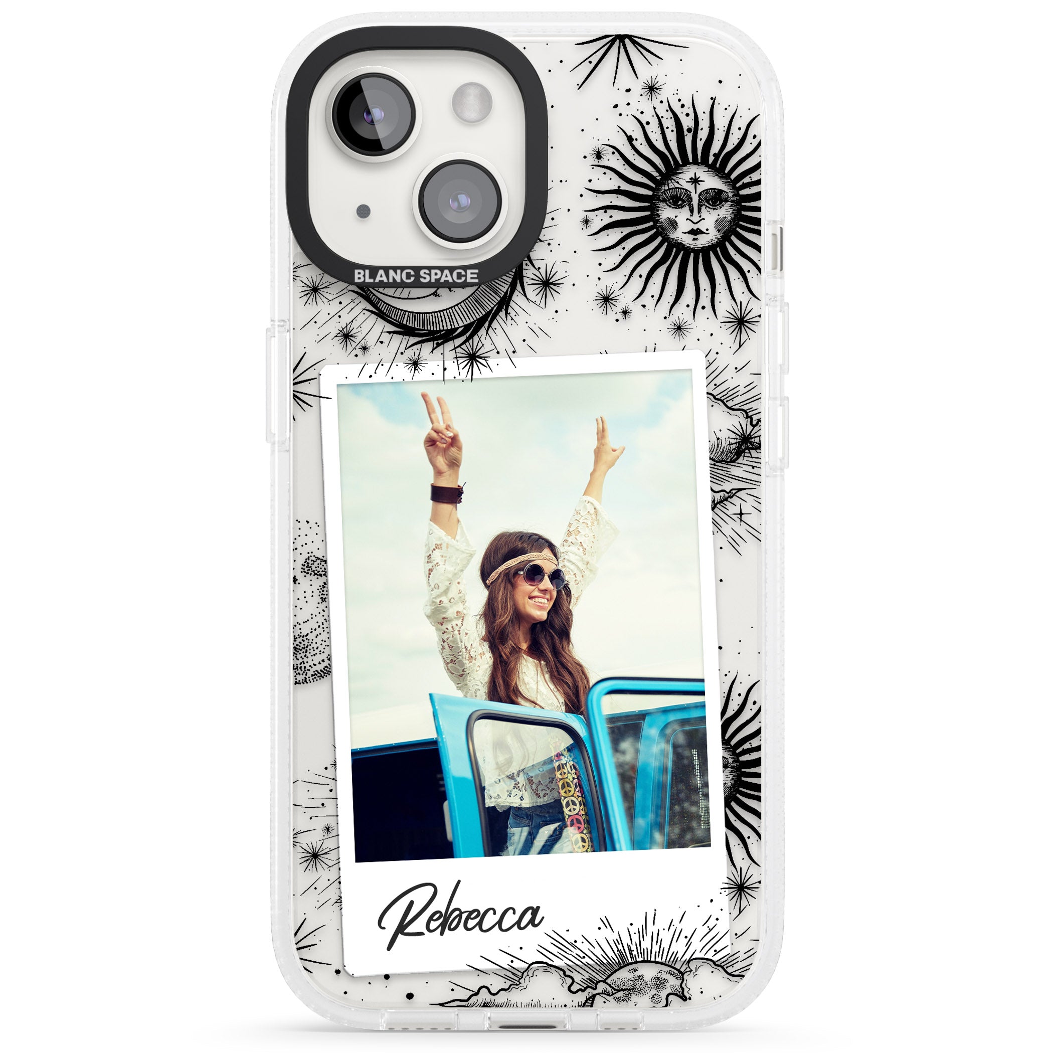 Personalised Astrology Instant Photo iPhone 15 / 14 / 13 Clear Case Impact Air - Blanc Space