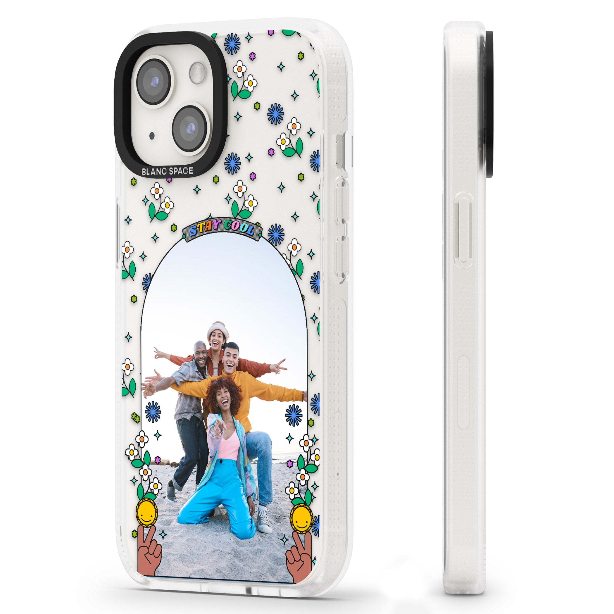 Personalised Summer Photo Frame iPhone 15 / 14 / 13 Clear Case Impact Air - Blanc Space