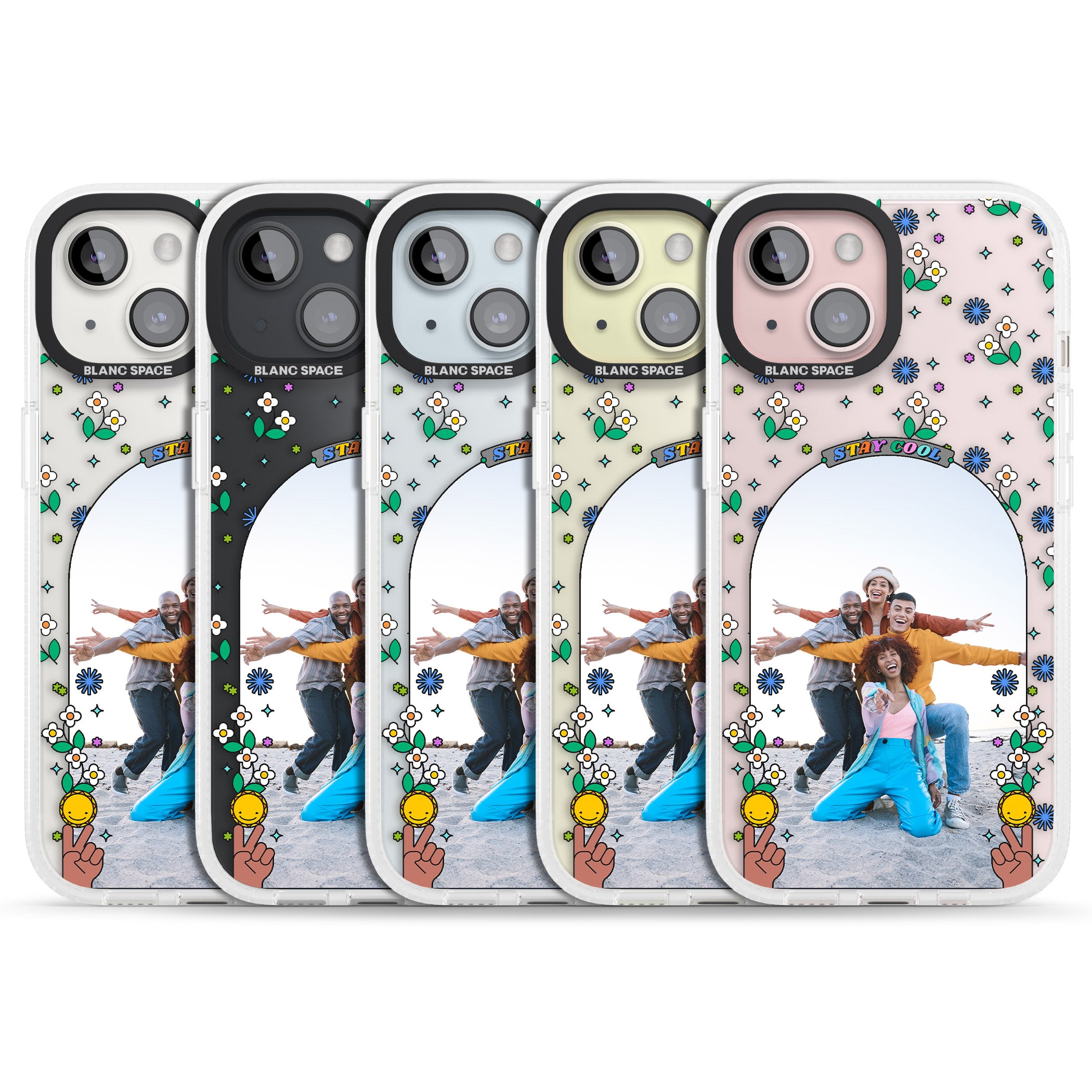 Personalised Summer Photo Frame iPhone 15 / 14 / 13 Clear Case Impact Air - Blanc Space