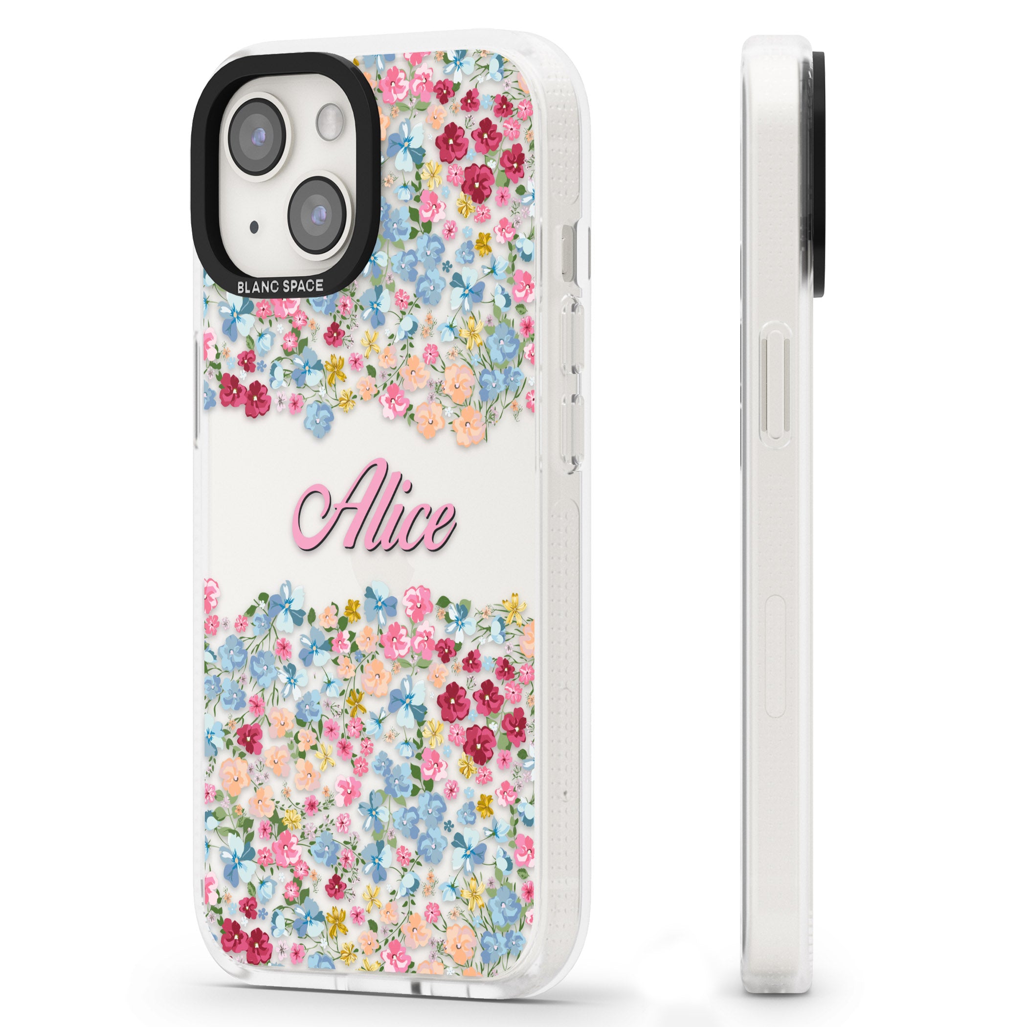 Personalised Venetian Meadow iPhone 15 / 14 / 13 Clear Case Impact Air - Blanc Space
