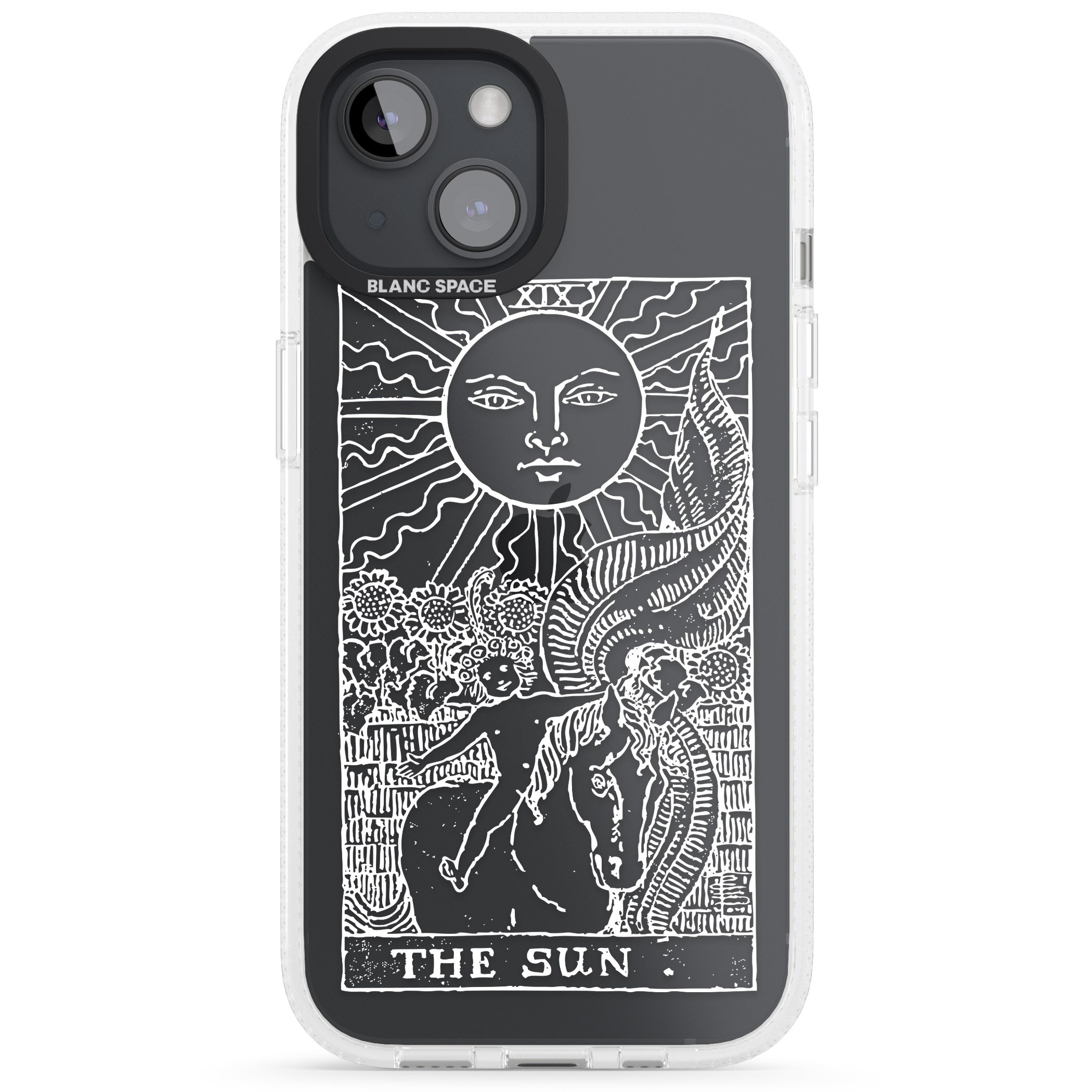Personalised The Sun Tarot Card - White Transparent iPhone 15 / 14 / 13 Clear Case Impact Air - Blanc Space