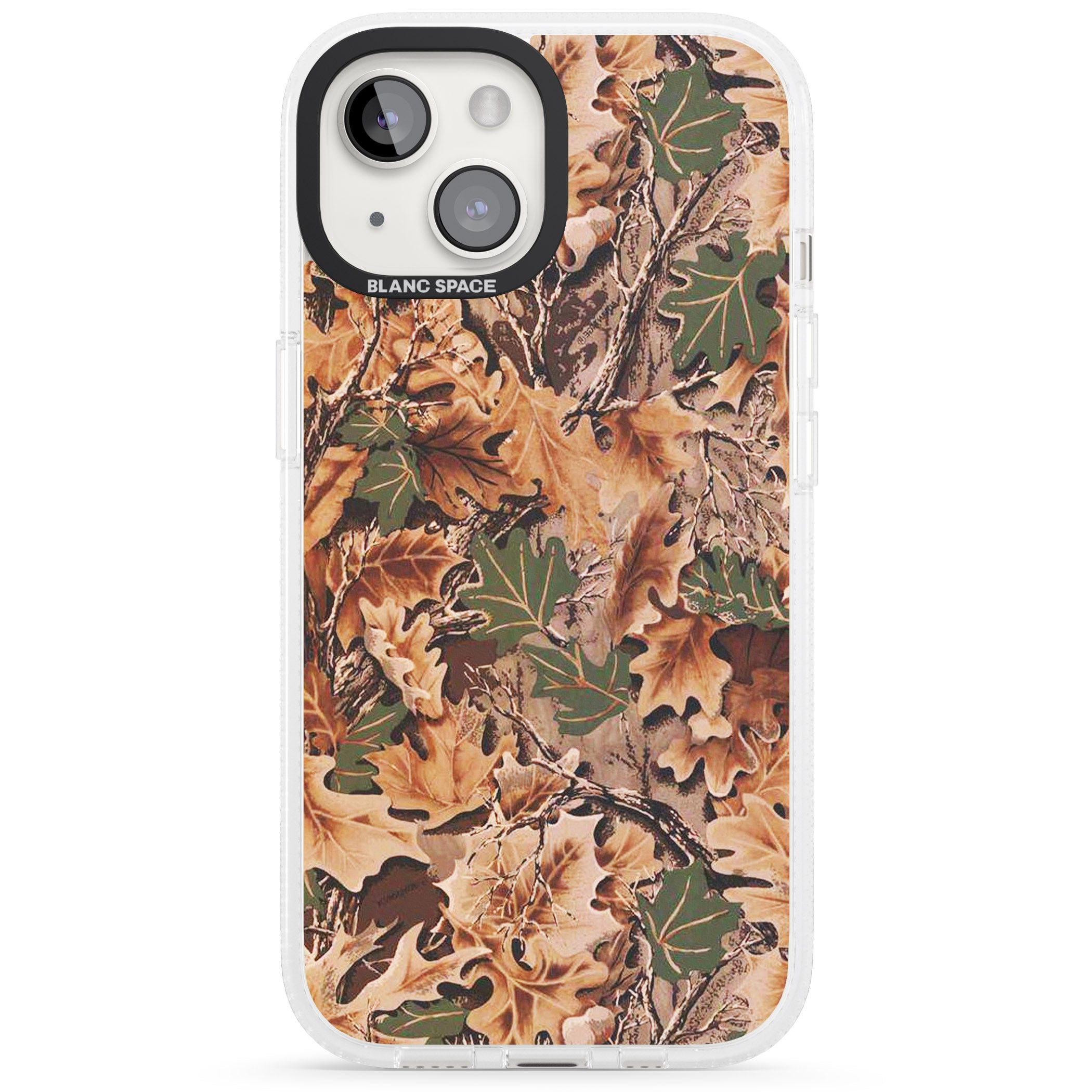 Leaves Camo iPhone 15 / 14 / 13 Clear Case Impact Air - Blanc Space