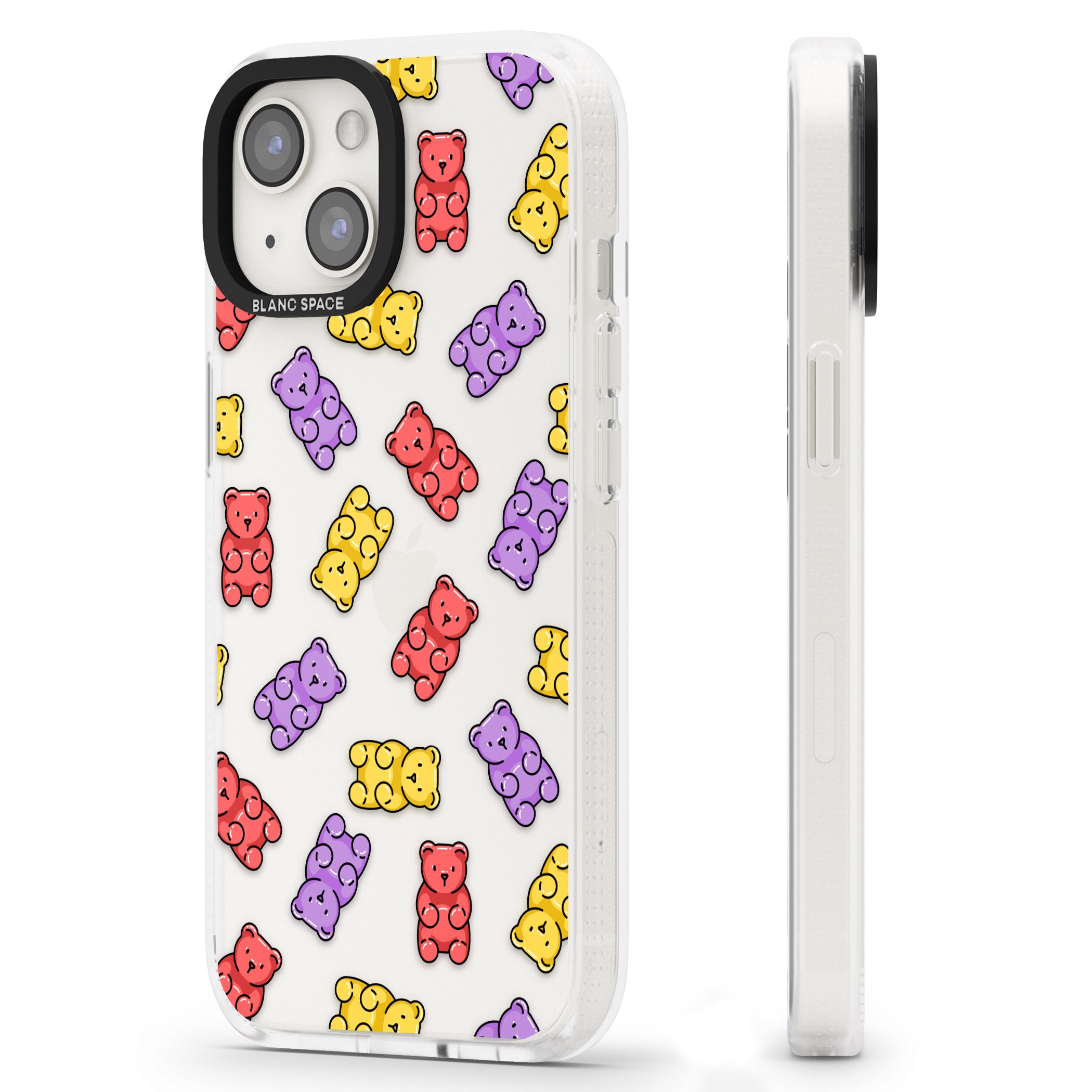 Gummy Bear Pattern iPhone 15 / 14 / 13 Clear Case Impact Air - Blanc Space