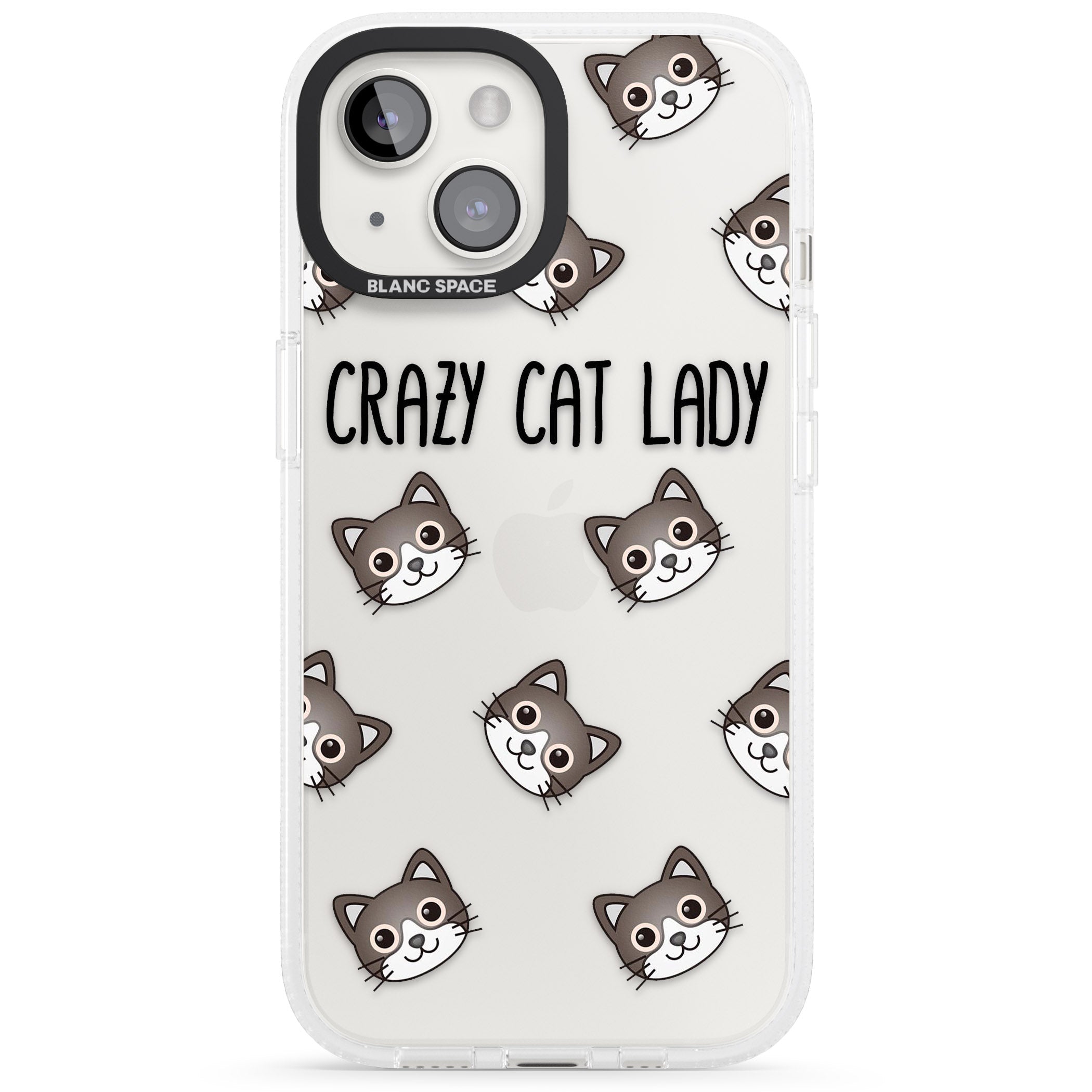 Crazy Cat Lady iPhone 15 / 14 / 13 Clear Case Impact Air - Blanc Space