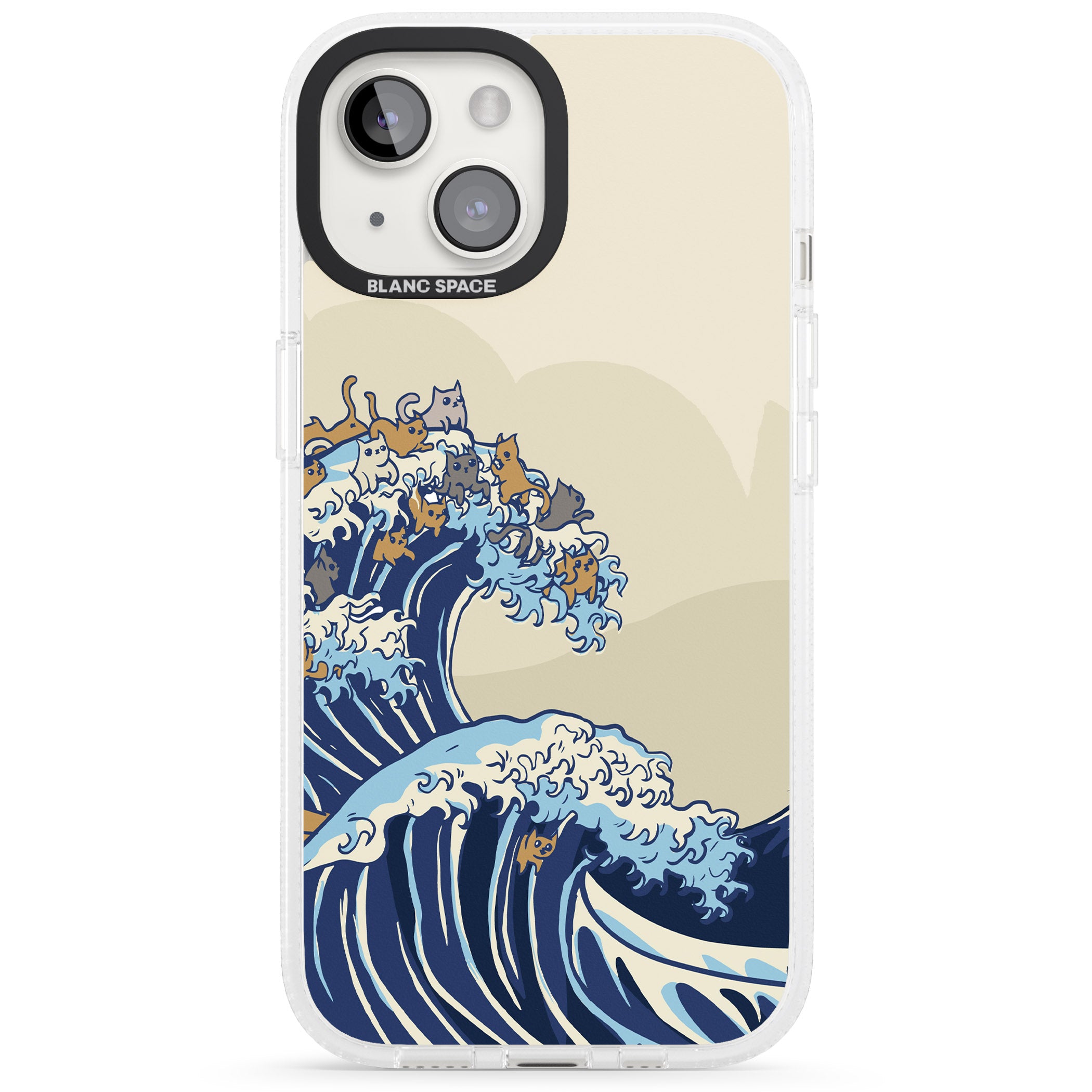 The Great Cat Wave iPhone 15 / 14 / 13 Clear Case Impact Air - Blanc Space