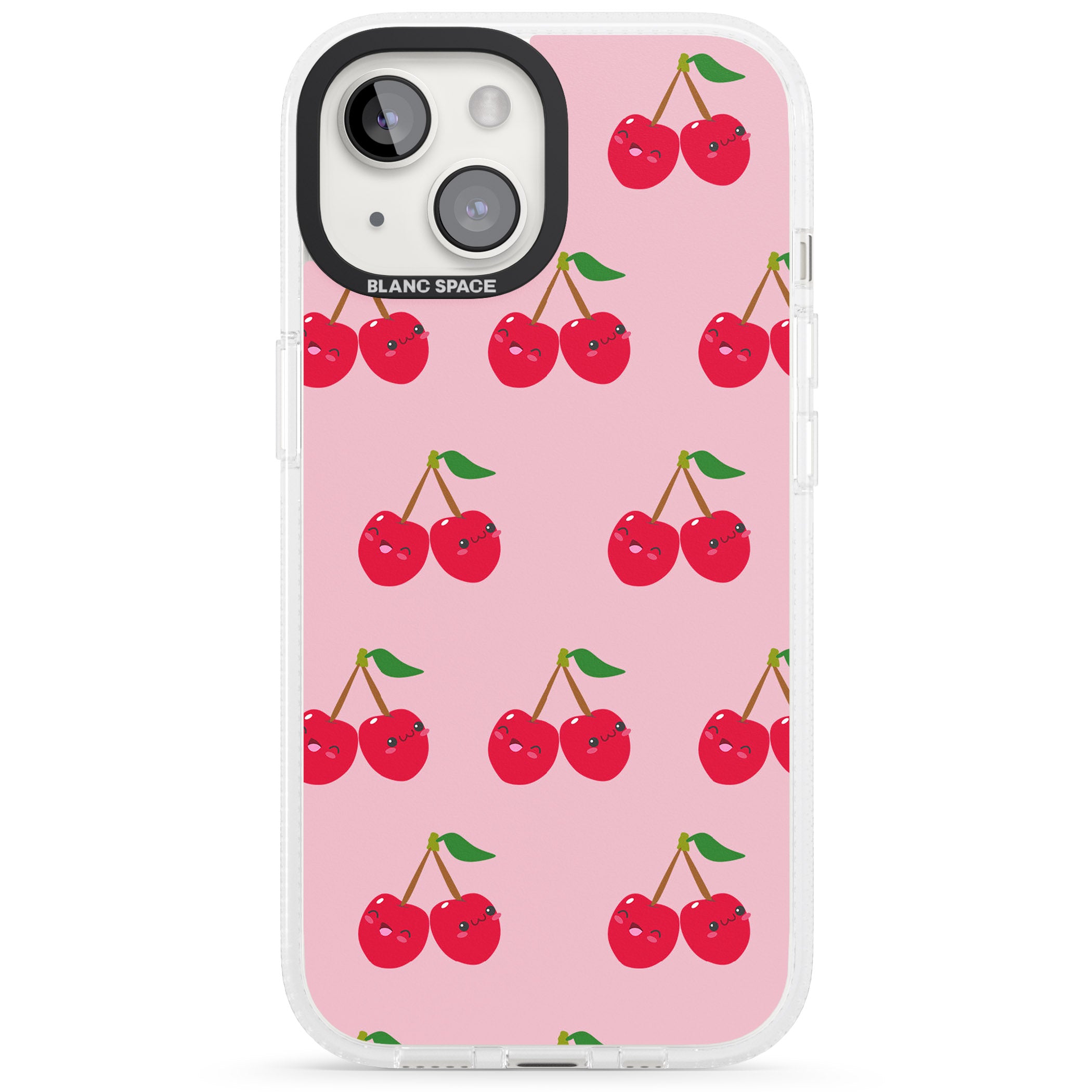 Cheeky Cherry iPhone 15 / 14 / 13 Clear Case Impact Air - Blanc Space