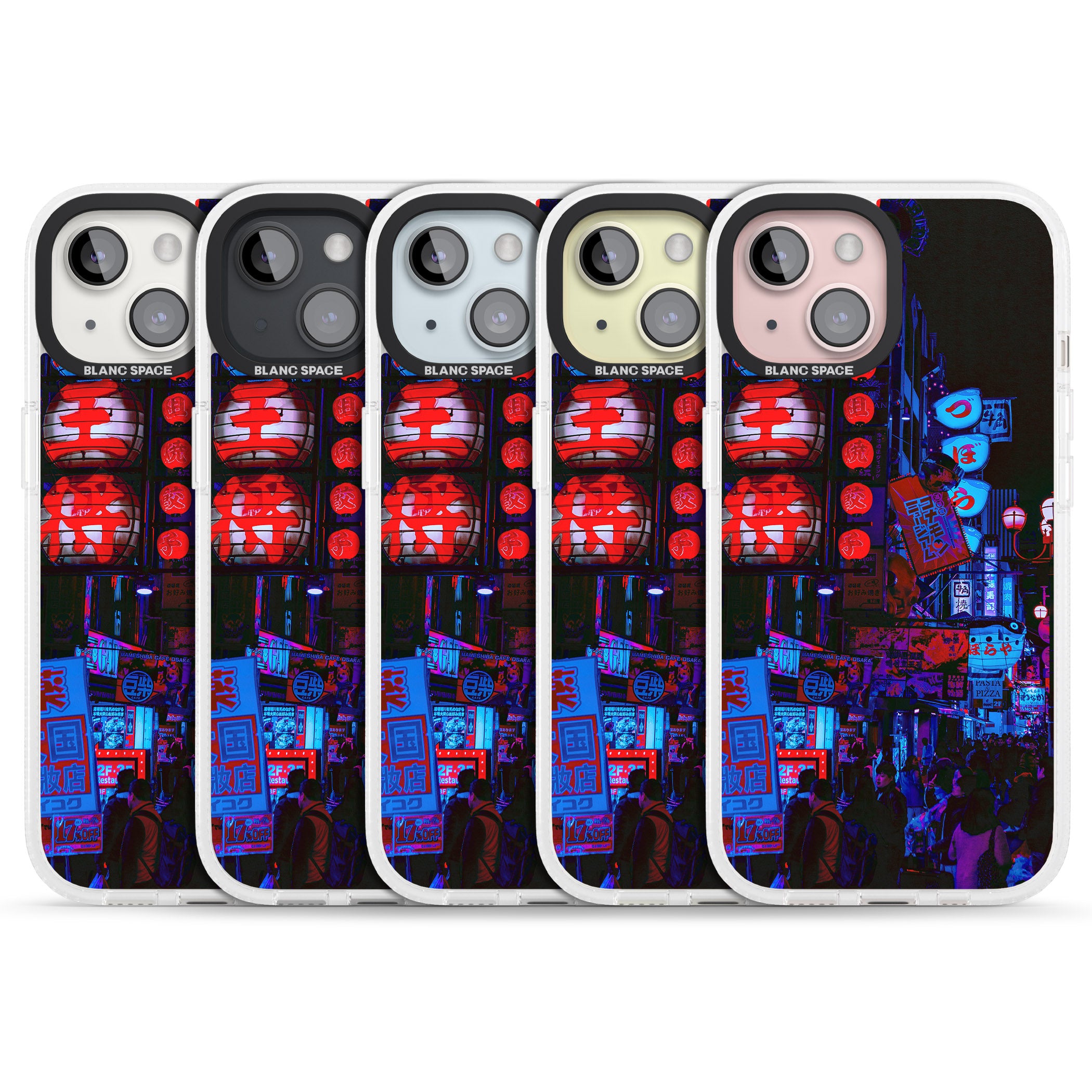 Red & Turquoise - Neon Cities Photographs iPhone 15 / 14 / 13 Clear Case Impact Air - Blanc Space