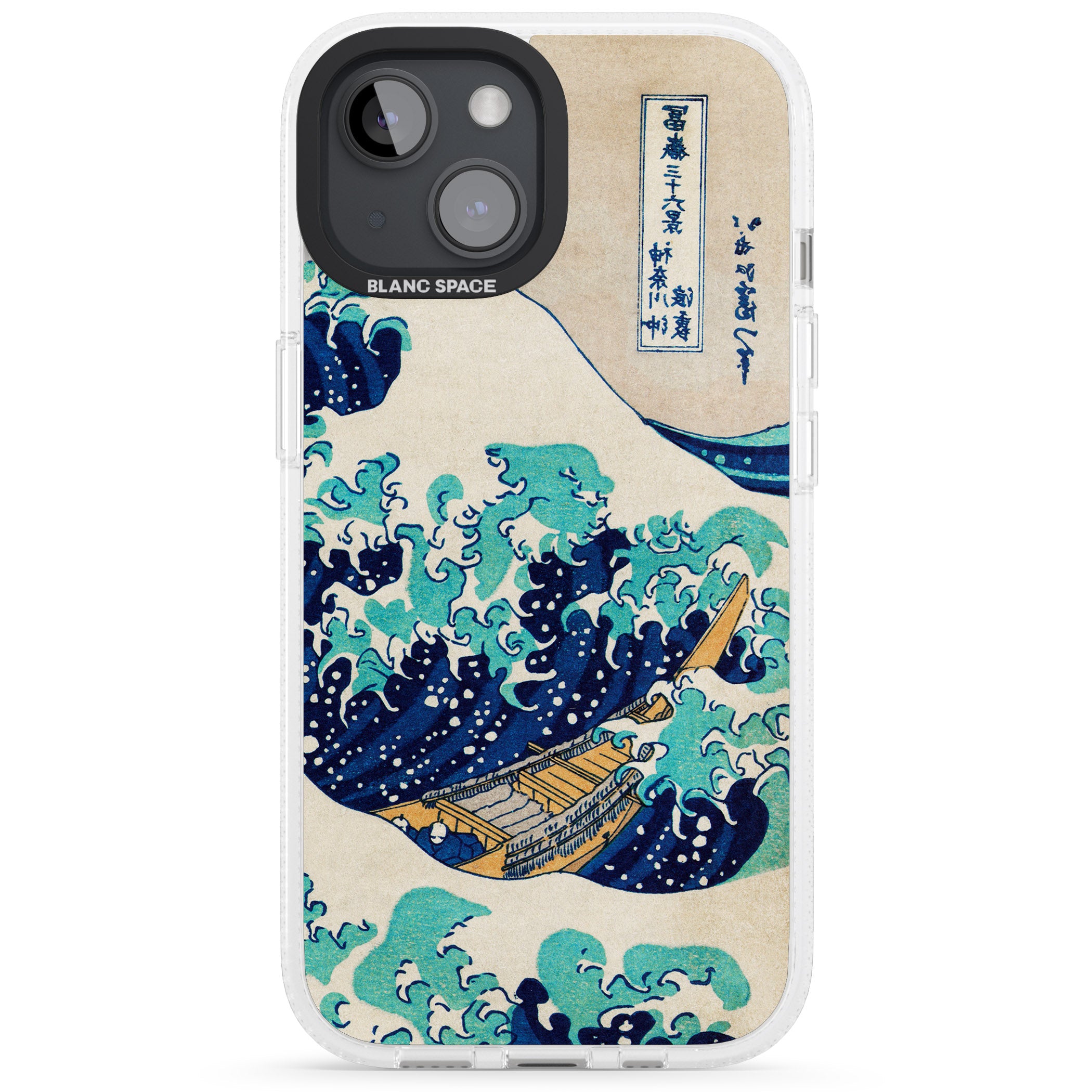 The Great Wave by Katsushika Hokusai iPhone 15 / 14 / 13 Clear Case Impact Air - Blanc Space
