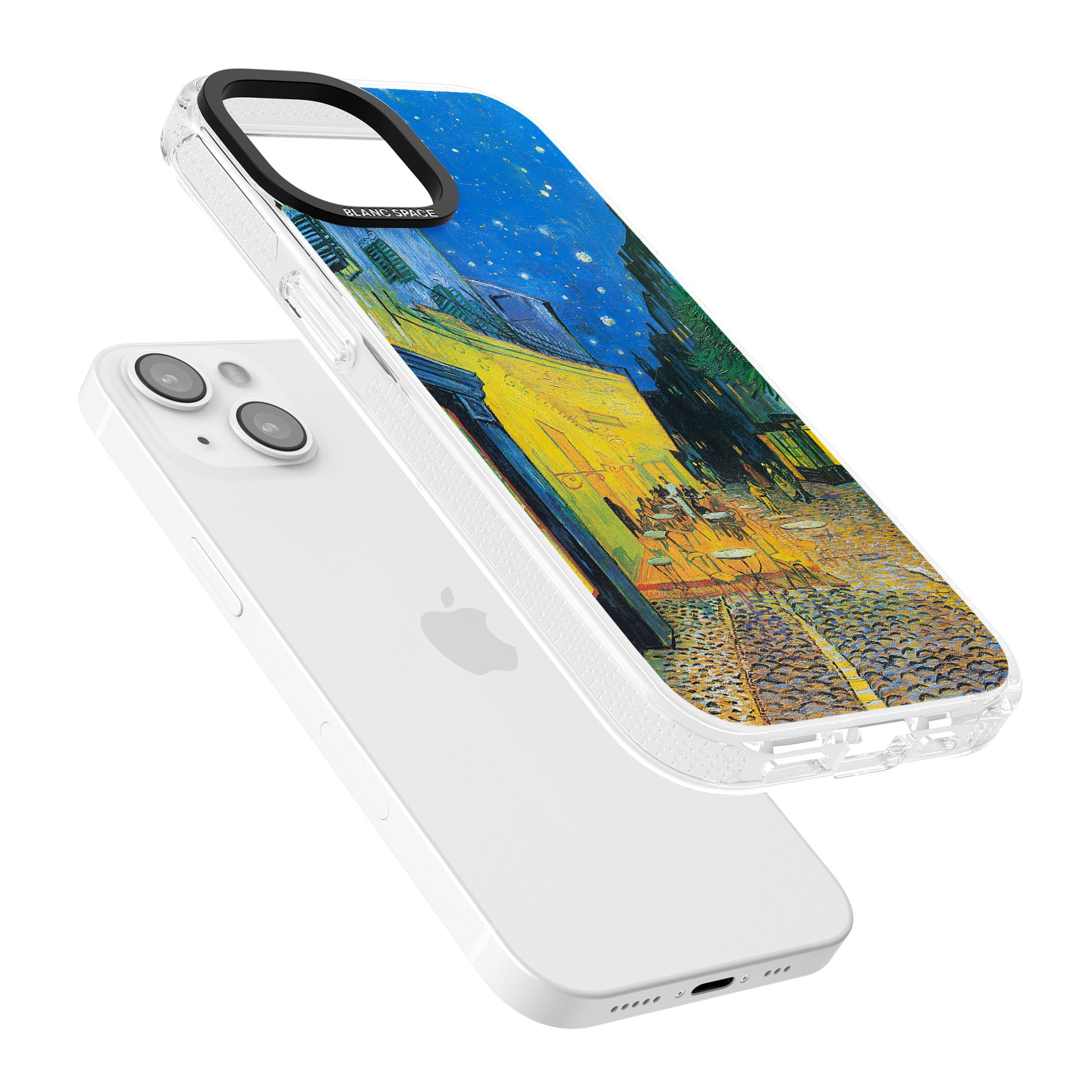 Café Terrace at Night iPhone 15 / 14 / 13 Clear Case Impact Air - Blanc Space
