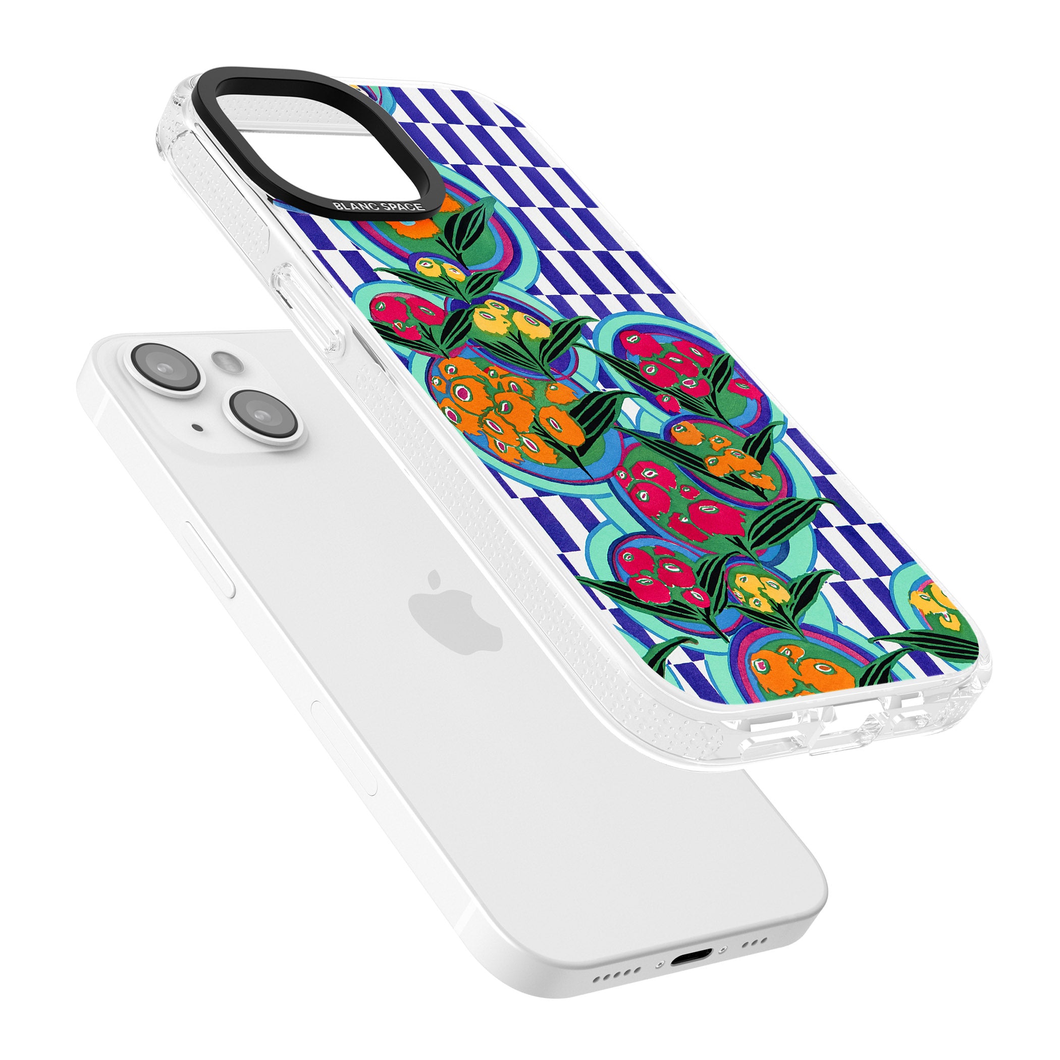 Vintage Fruit Plates iPhone 15 / 14 / 13 Clear Case Impact Air - Blanc Space