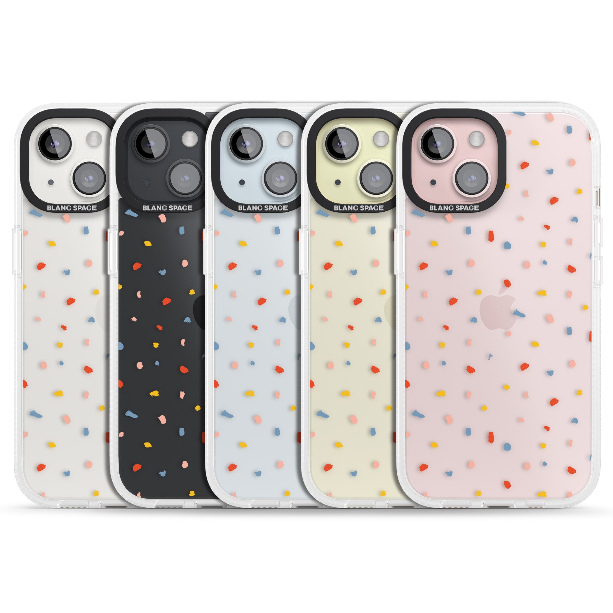 Small Confetti Print Clear iPhone 15 / 14 / 13 Clear Case Impact Air - Blanc Space
