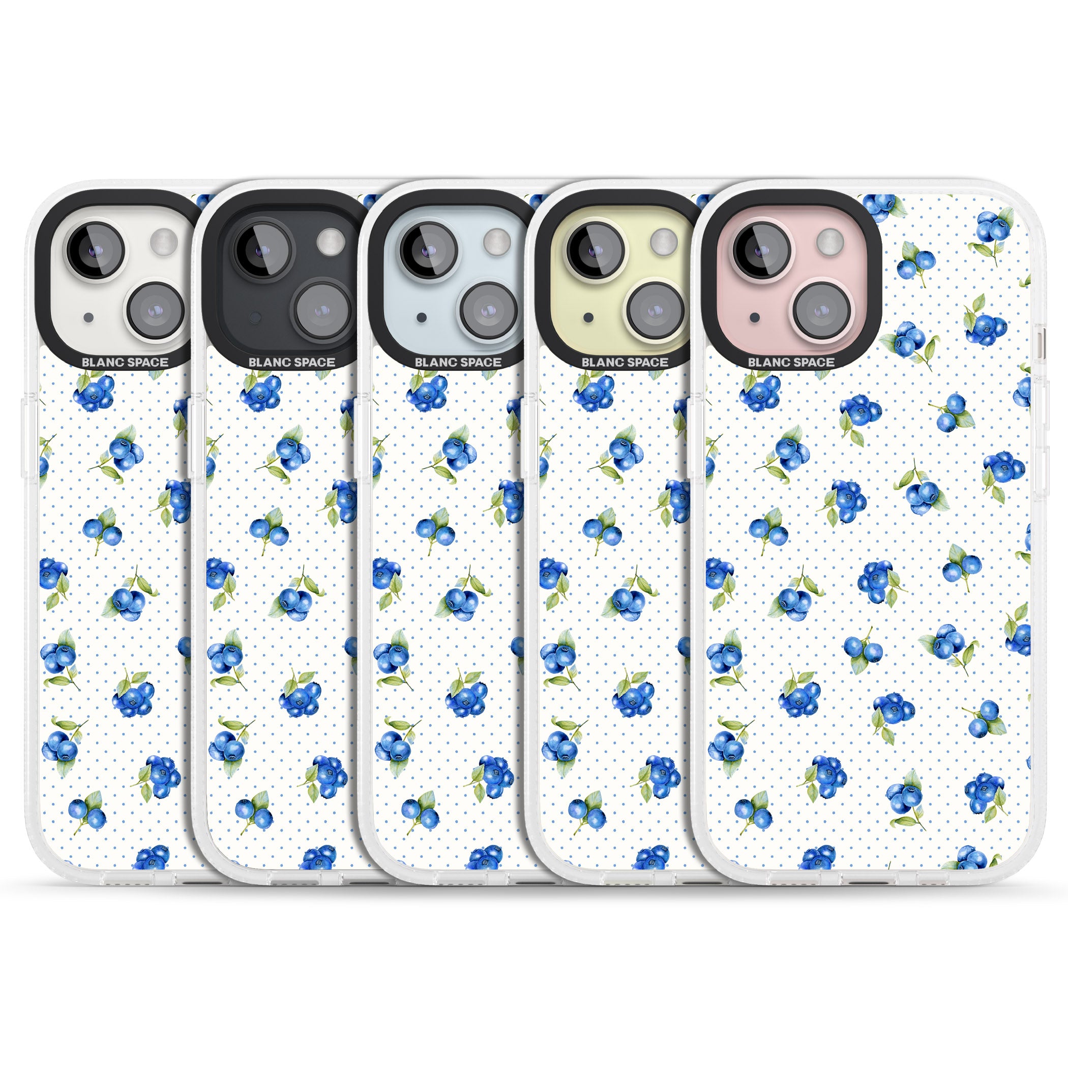Blueberry Picnic iPhone 15 / 14 / 13 Clear Case Impact Air - Blanc Space