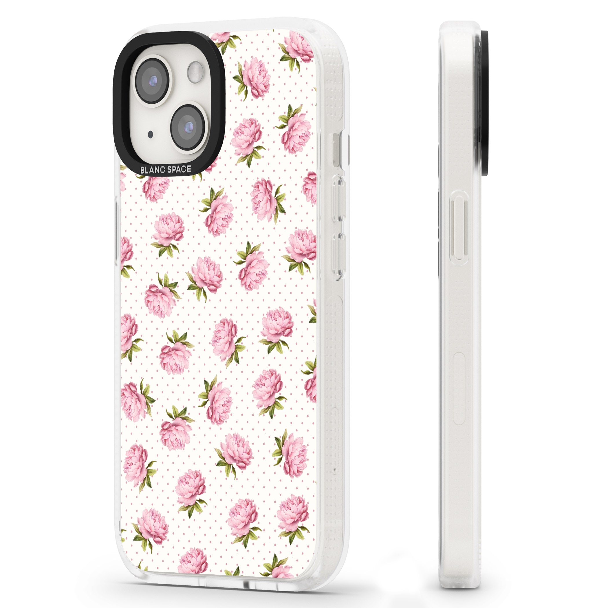 Soft Peonies iPhone 15 / 14 / 13 Clear Case Impact Air - Blanc Space