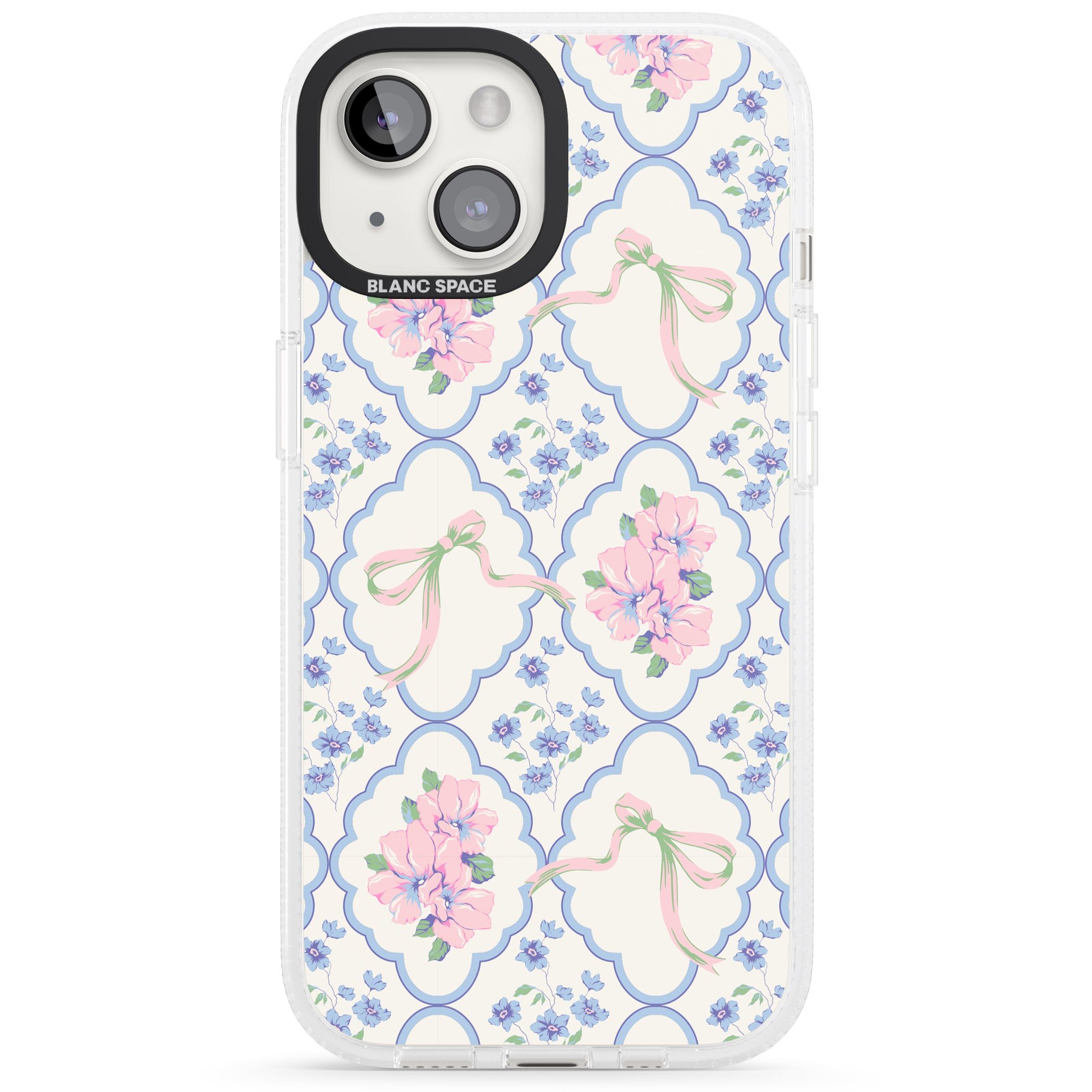Coquette Flowers & Bows iPhone 15 / 14 / 13 Clear Case Impact Air - Blanc Space