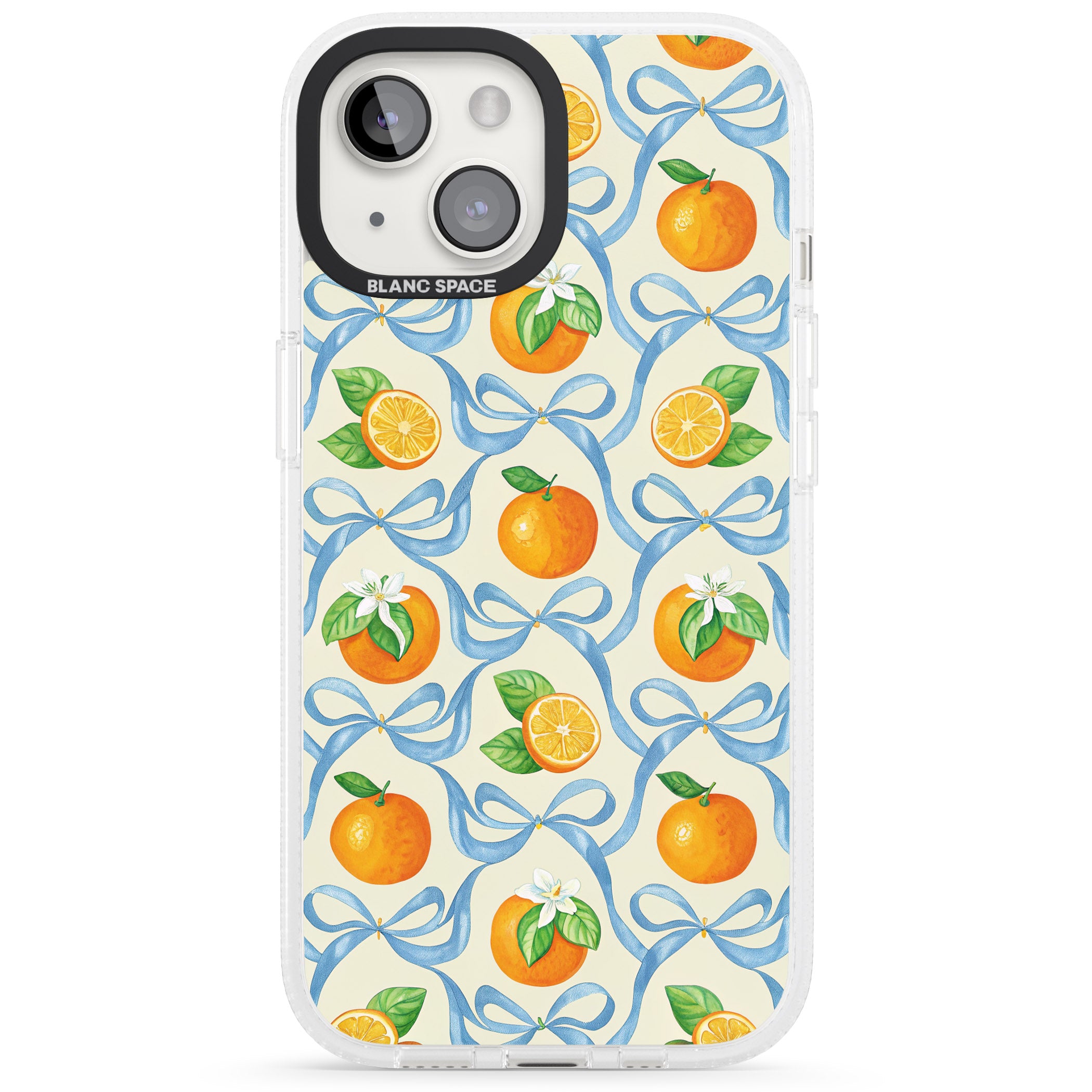 Bows & Clementines iPhone 15 / 14 / 13 Clear Case Impact Air - Blanc Space