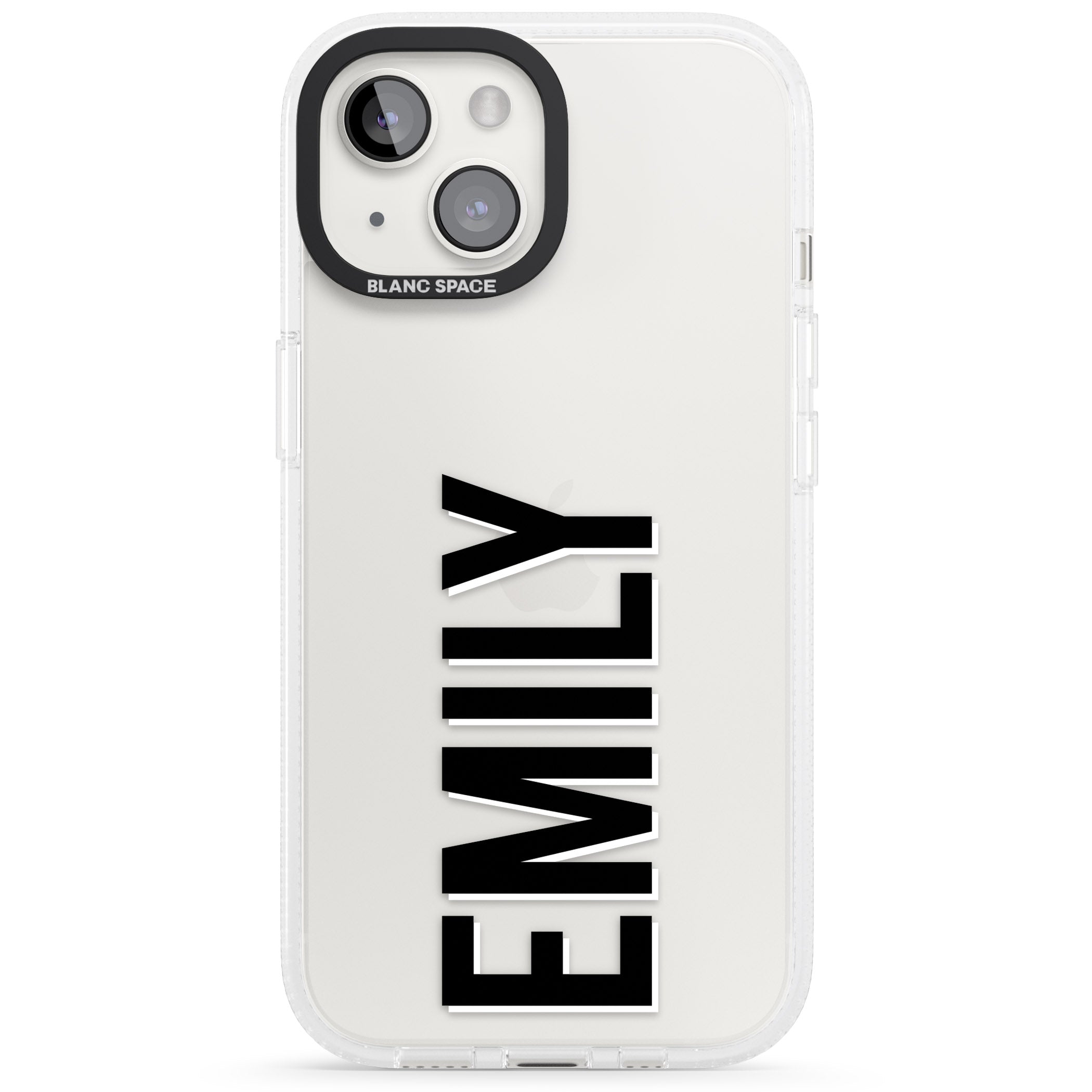 Personalised Clear Text 3A iPhone 15 / 14 / 13 Clear Case Impact Air - Blanc Space