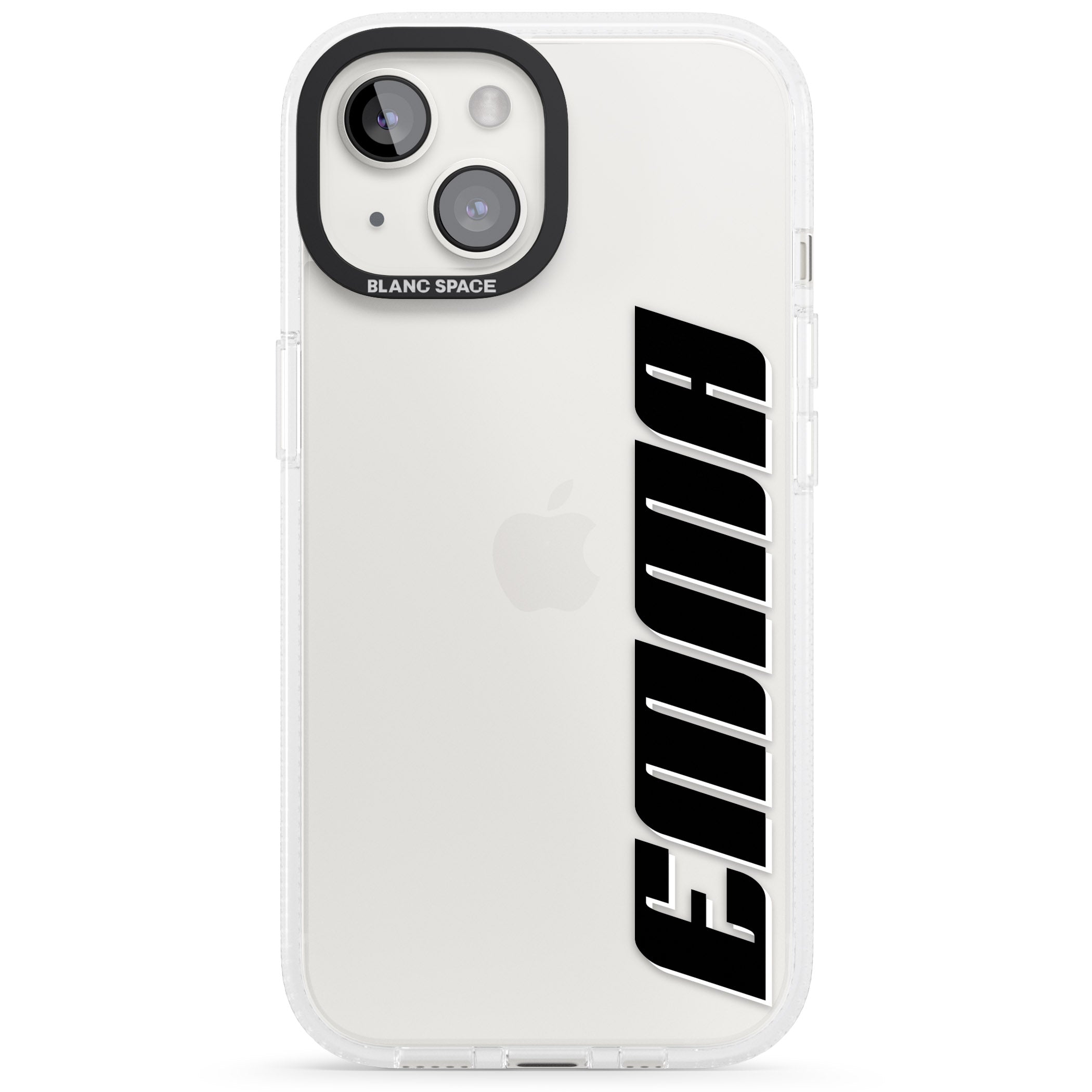 Personalised Clear Text 4A iPhone 15 / 14 / 13 Clear Case Impact Air - Blanc Space