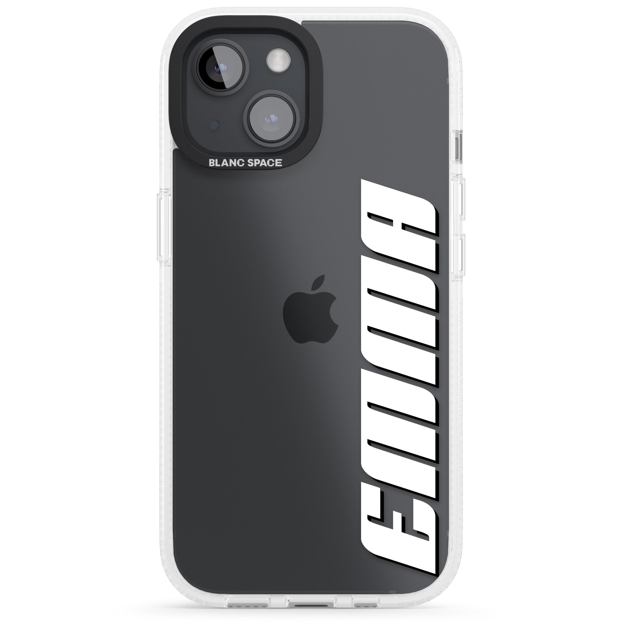 Personalised Clear Text 4B iPhone 15 / 14 / 13 Clear Case Impact Air - Blanc Space