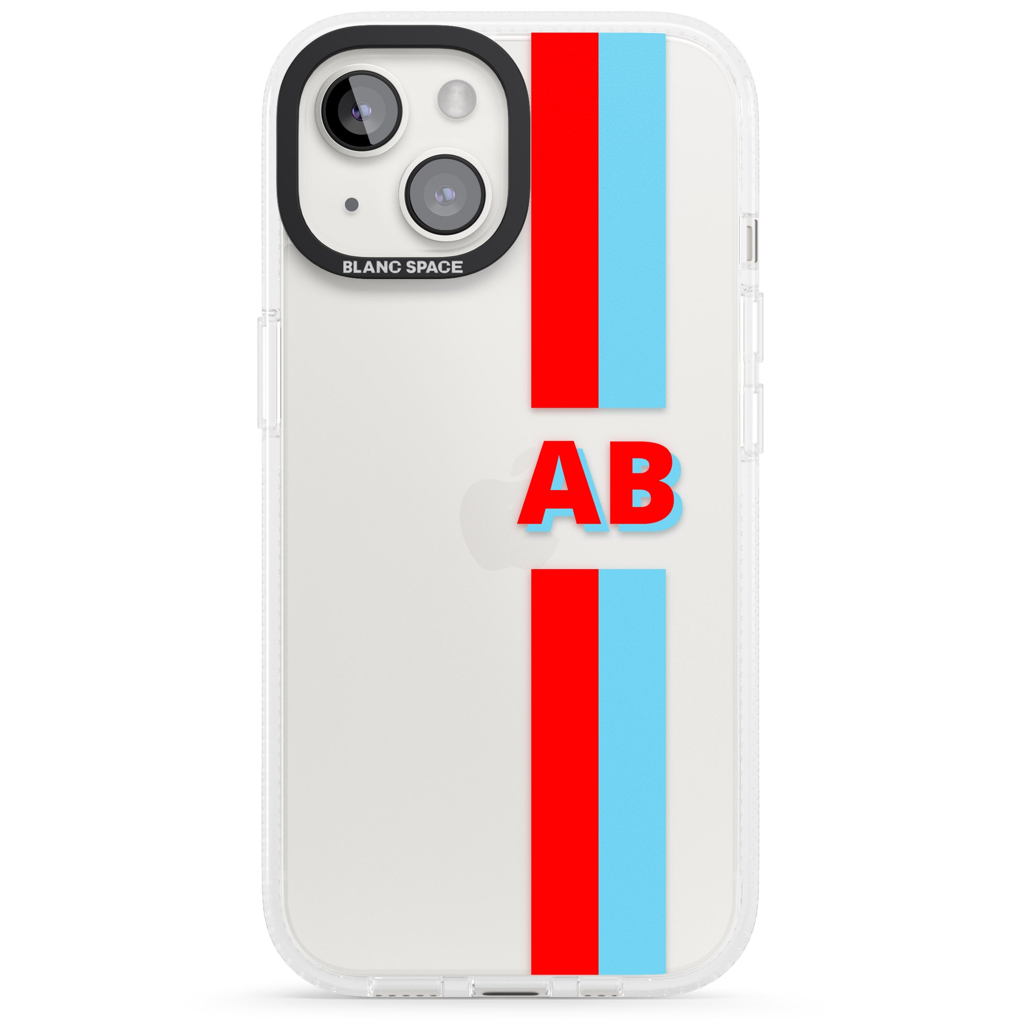 Personalised Clear Text 6B iPhone 15 / 14 / 13 Clear Case Impact Air - Blanc Space