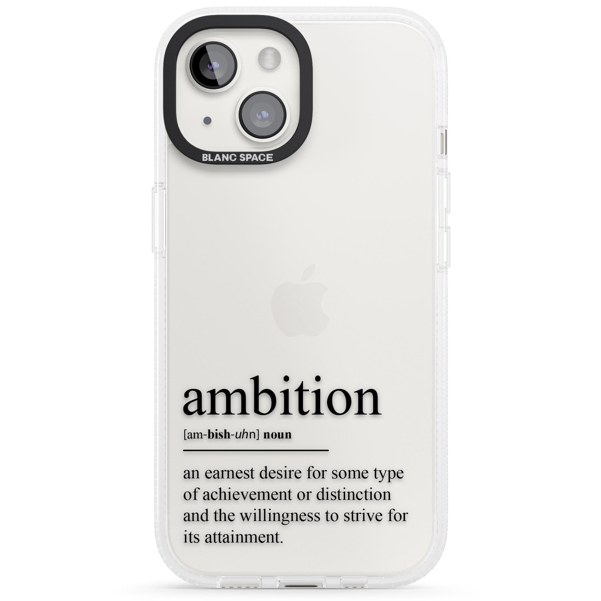 Ambition iPhone 15 / 14 / 13 Clear Case Impact Air - Blanc Space