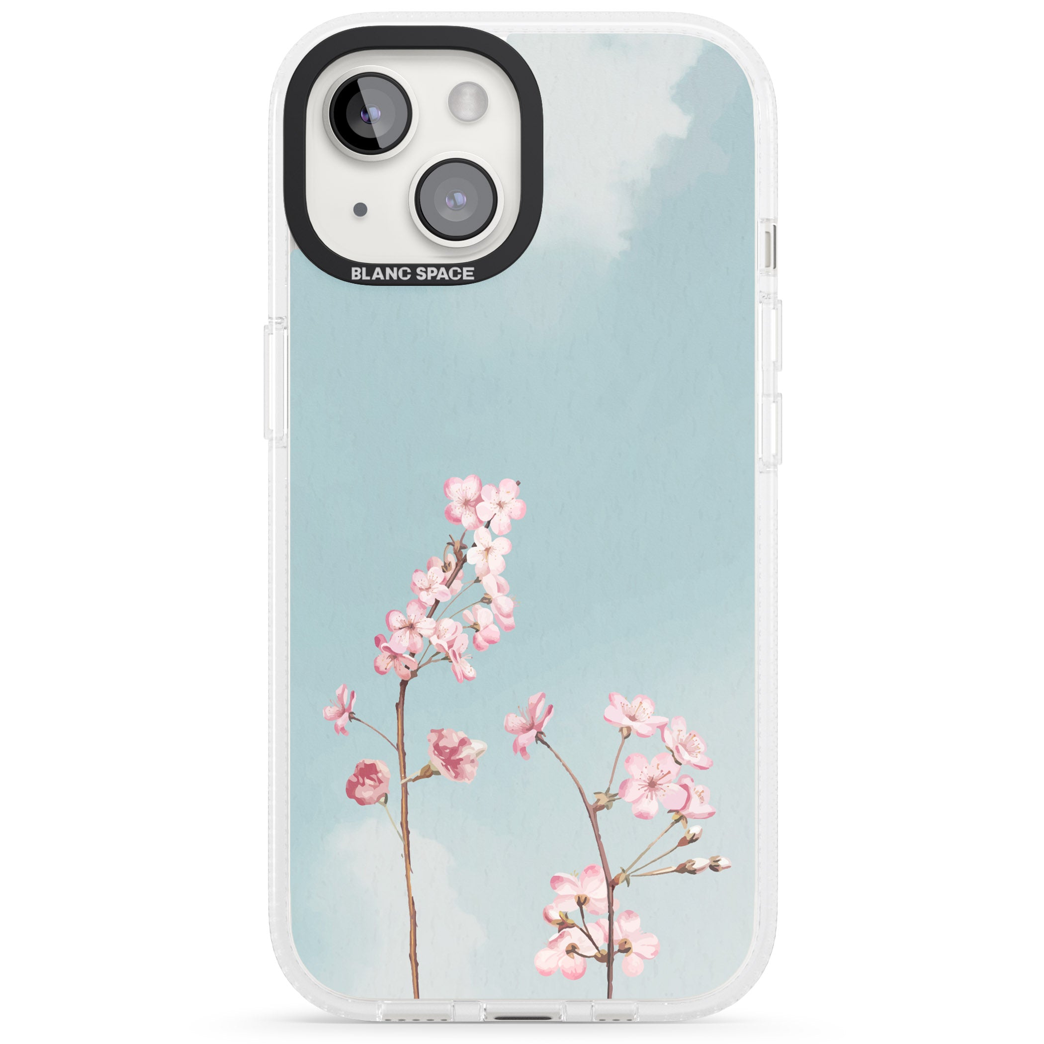Blossom Flower Sky iPhone 15 / 14 / 13 Clear Case Impact Air - Blanc Space
