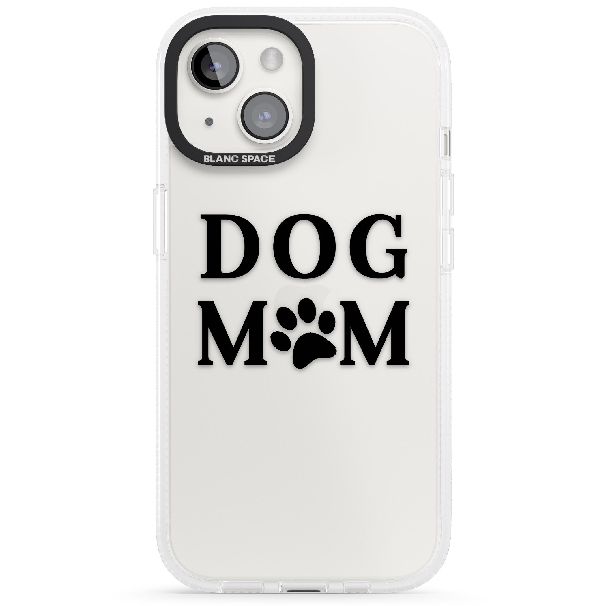 Dog Mom Paw Print iPhone 15 / 14 / 13 Clear Case Impact Air - Blanc Space