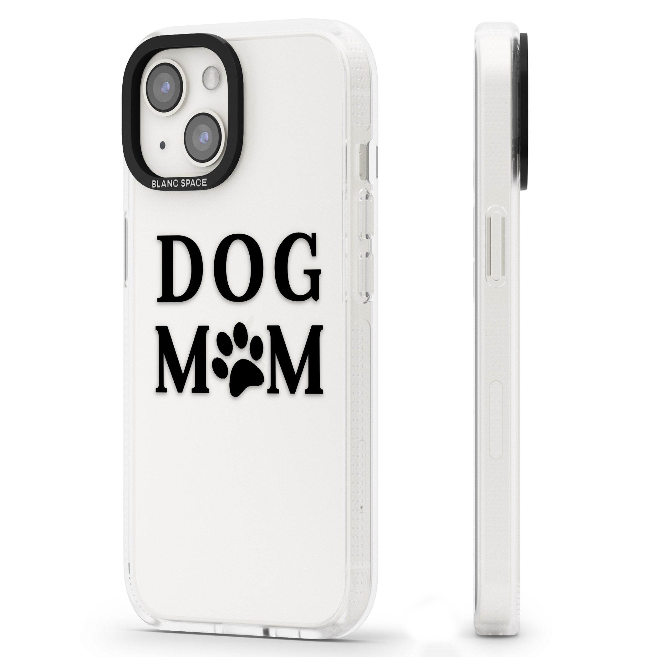 Dog Mom Paw Print iPhone 15 / 14 / 13 Clear Case Impact Air - Blanc Space