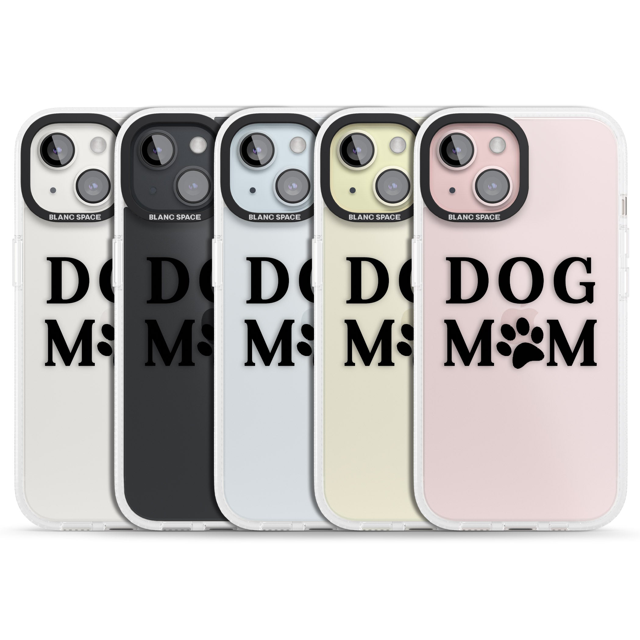 Dog Mom Paw Print iPhone 15 / 14 / 13 Clear Case Impact Air - Blanc Space