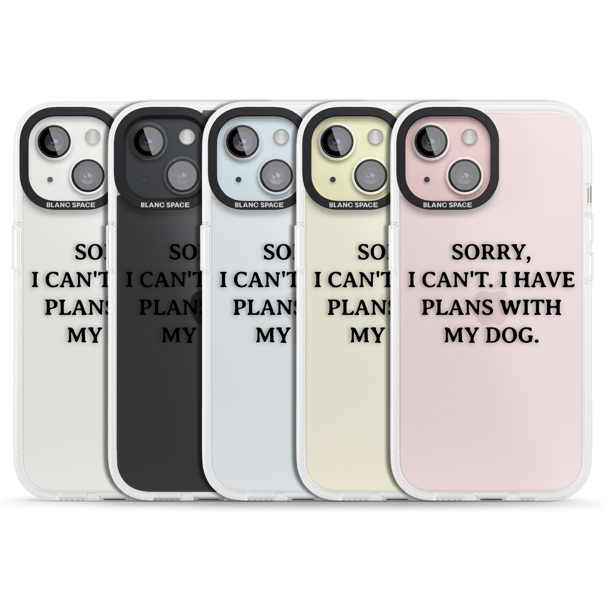 I Have Plans With My Dog iPhone 15 / 14 / 13 Clear Case Impact Air - Blanc Space