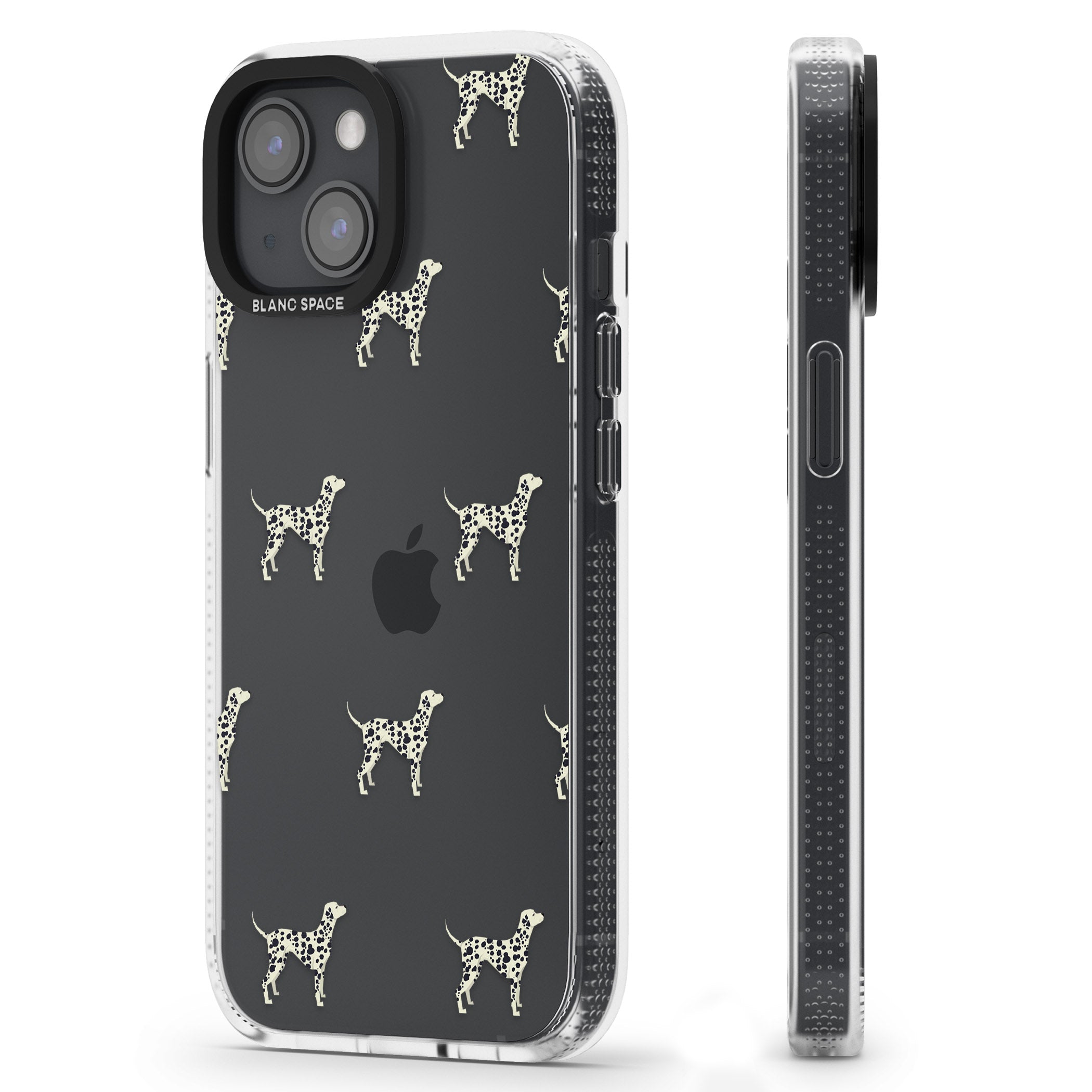 Dalmation Dog Pattern Clear iPhone 15 / 14 / 13 Clear Case Impact Air - Blanc Space