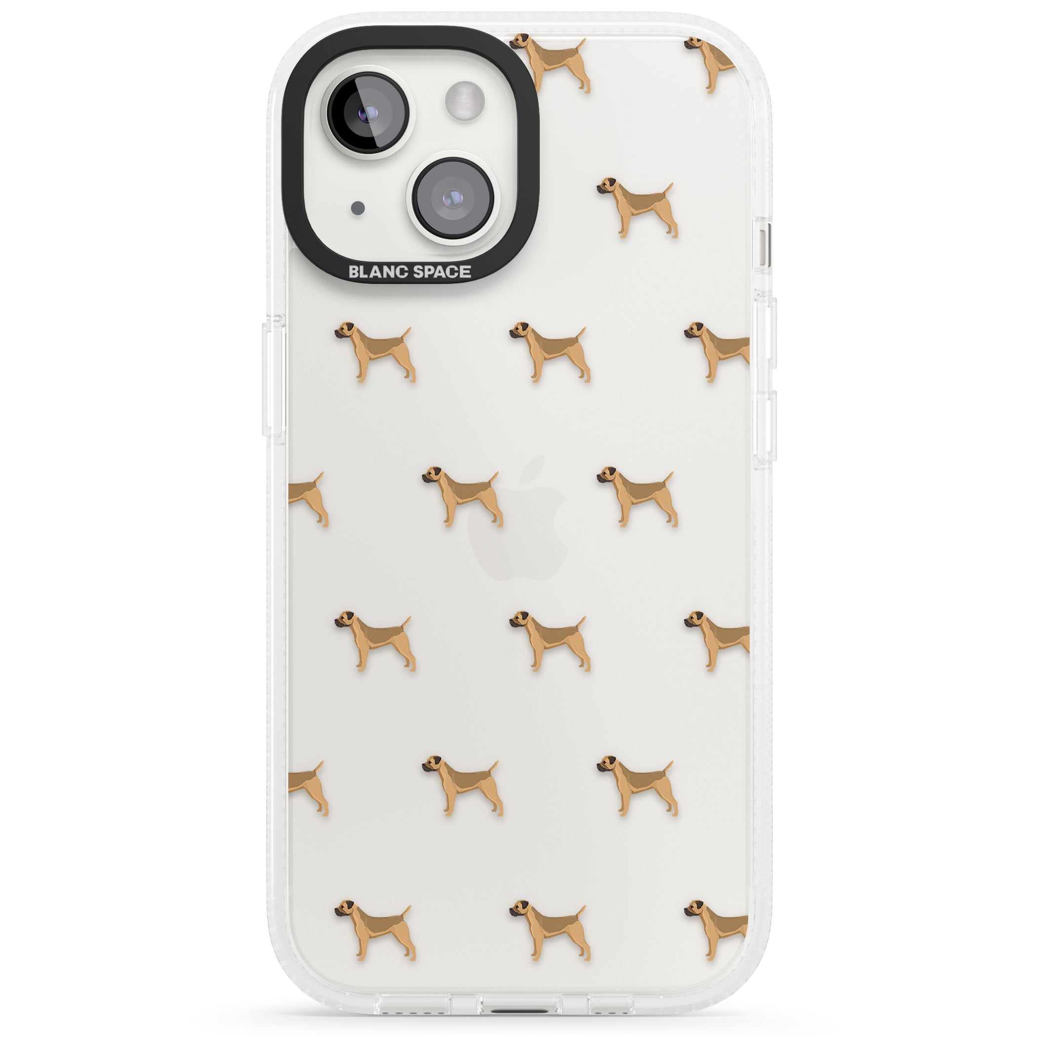Border Terrier Dog Pattern Clear iPhone 15 / 14 / 13 Clear Case Impact Air - Blanc Space