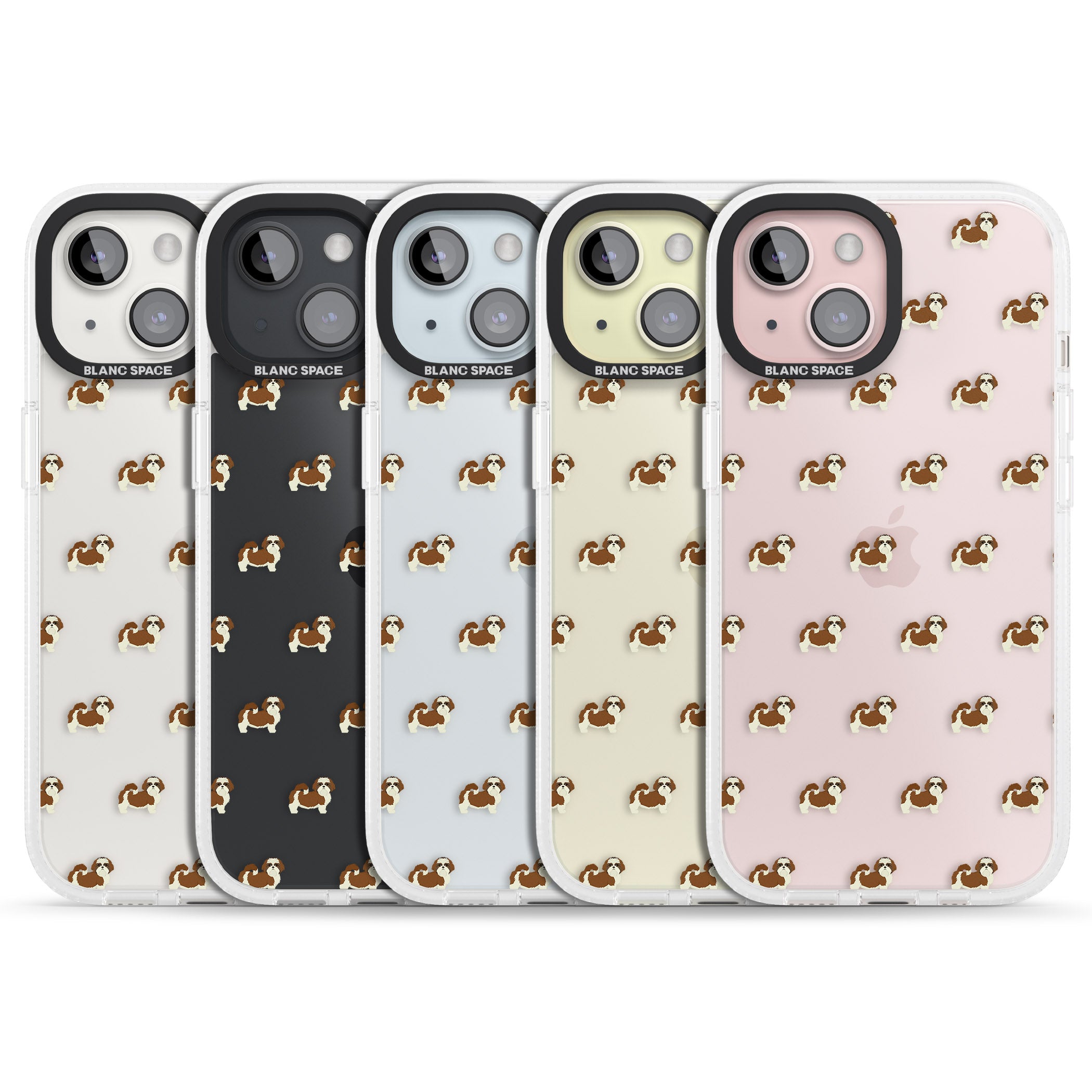 Shih Tzu Dog Pattern Clear iPhone 15 / 14 / 13 Clear Case Impact Air - Blanc Space