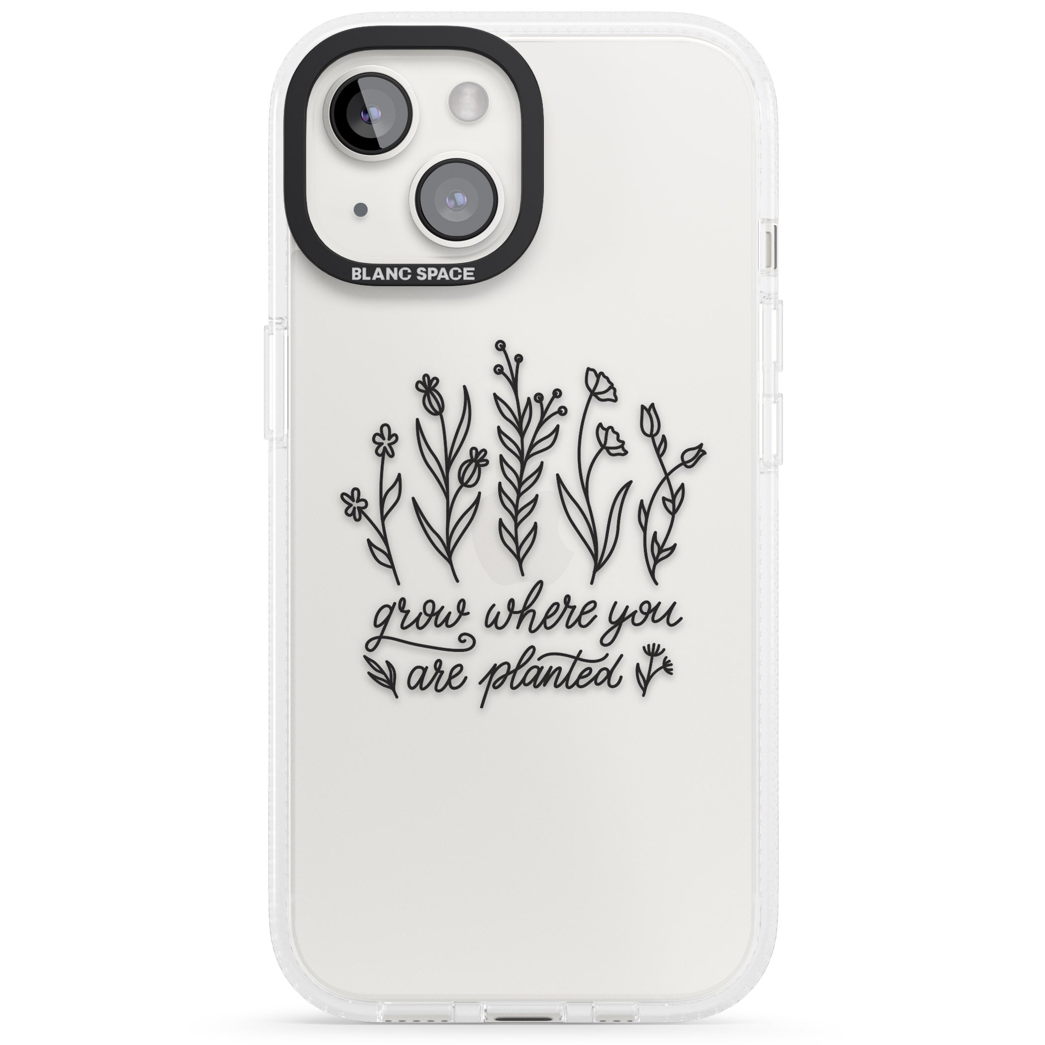 Grow where you are planted iPhone 15 / 14 / 13 Clear Case Impact Air - Blanc Space