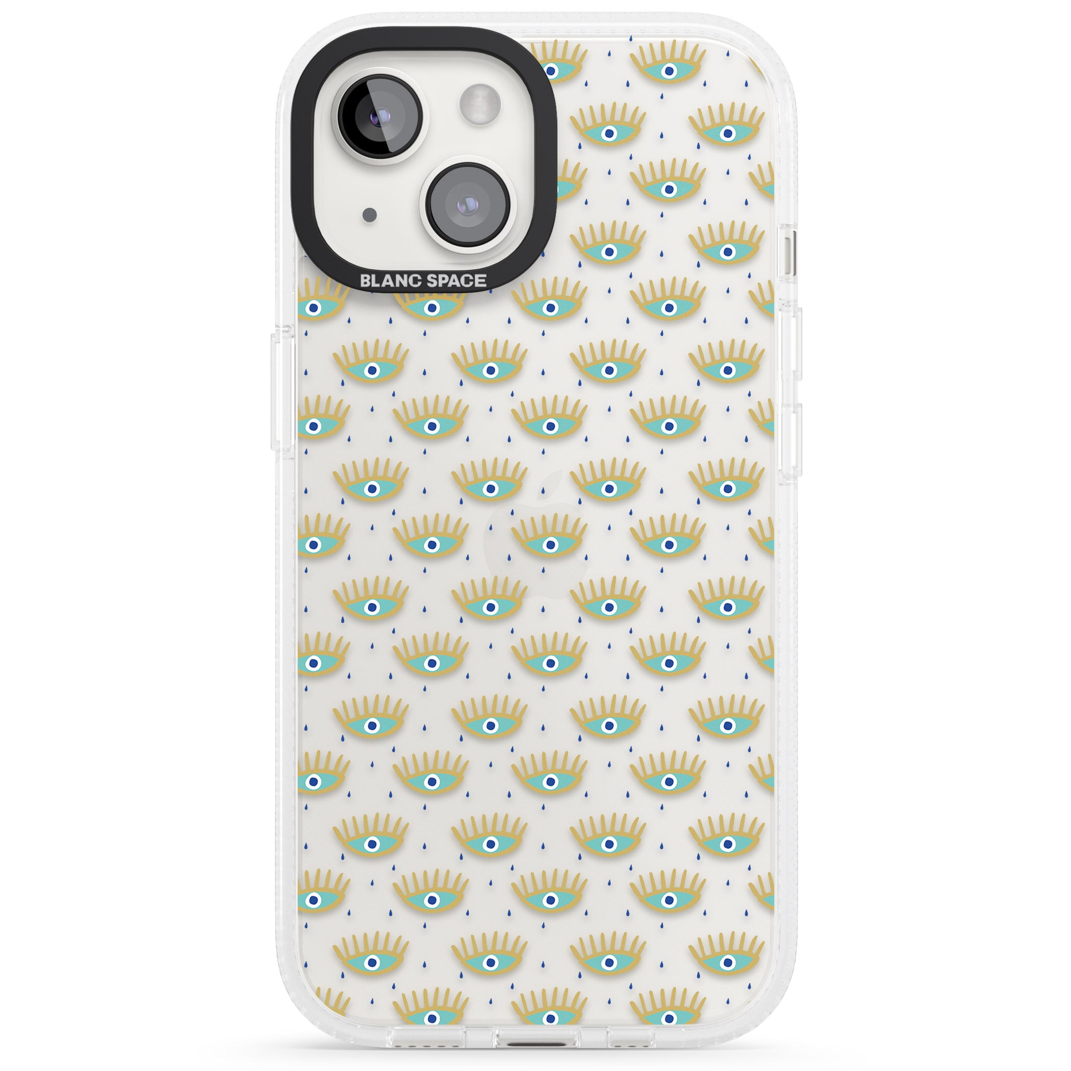 Crying Eyes (Clear) Psychedelic Eyes Pattern iPhone 15 / 14 / 13 Clear Case Impact Air - Blanc Space