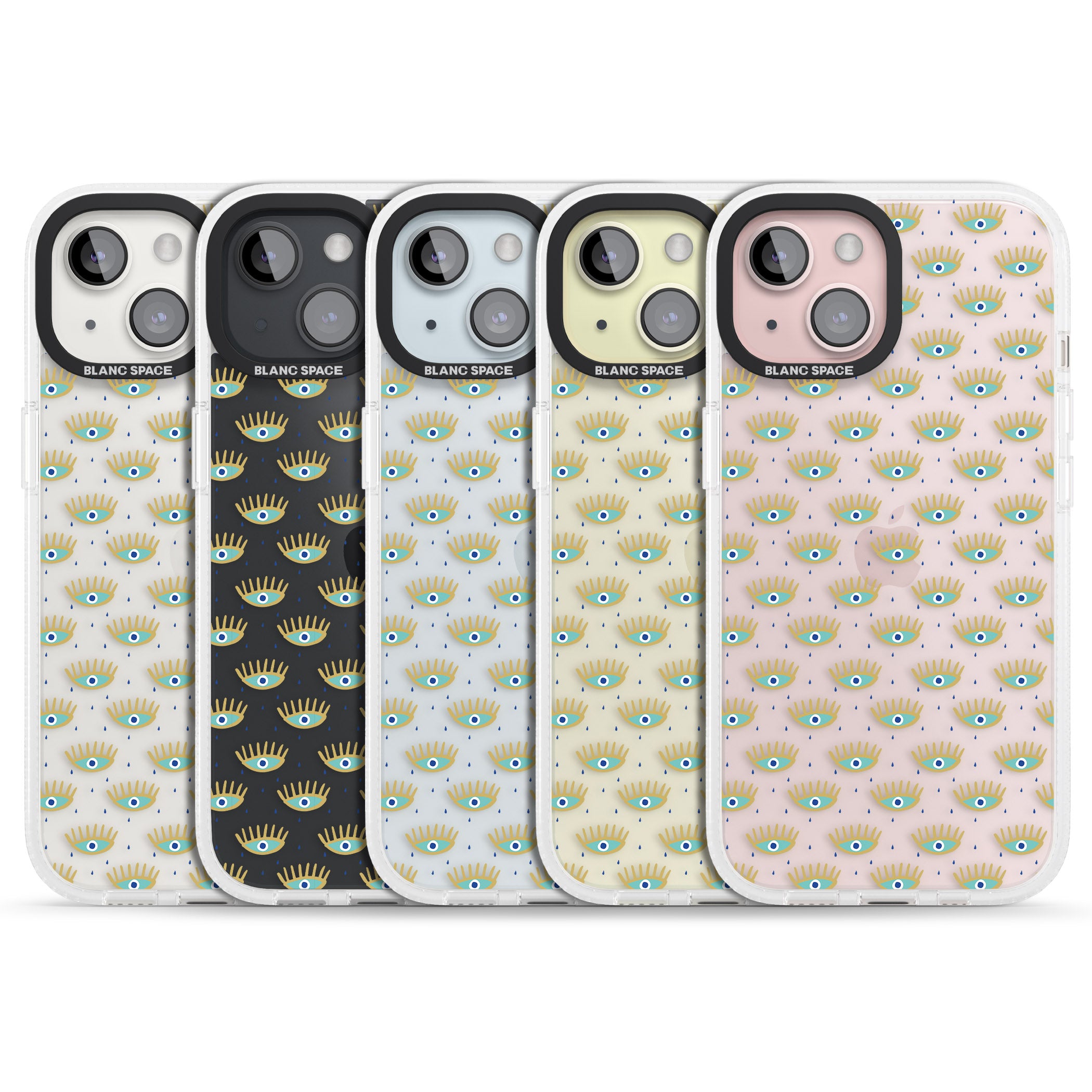 Crying Eyes (Clear) Psychedelic Eyes Pattern iPhone 15 / 14 / 13 Clear Case Impact Air - Blanc Space