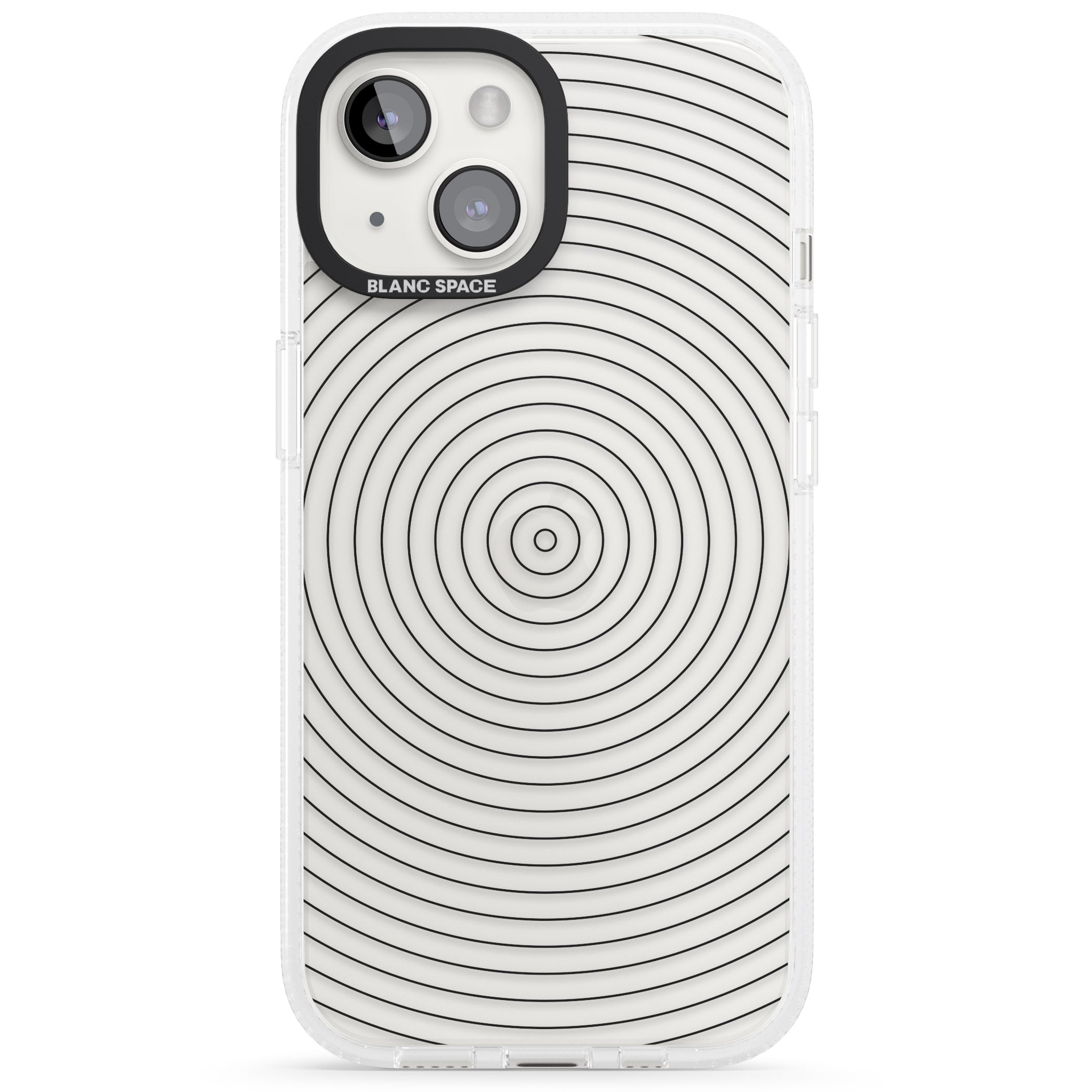 Abstract Lines: Circles iPhone 15 / 14 / 13 Clear Case Impact Air - Blanc Space