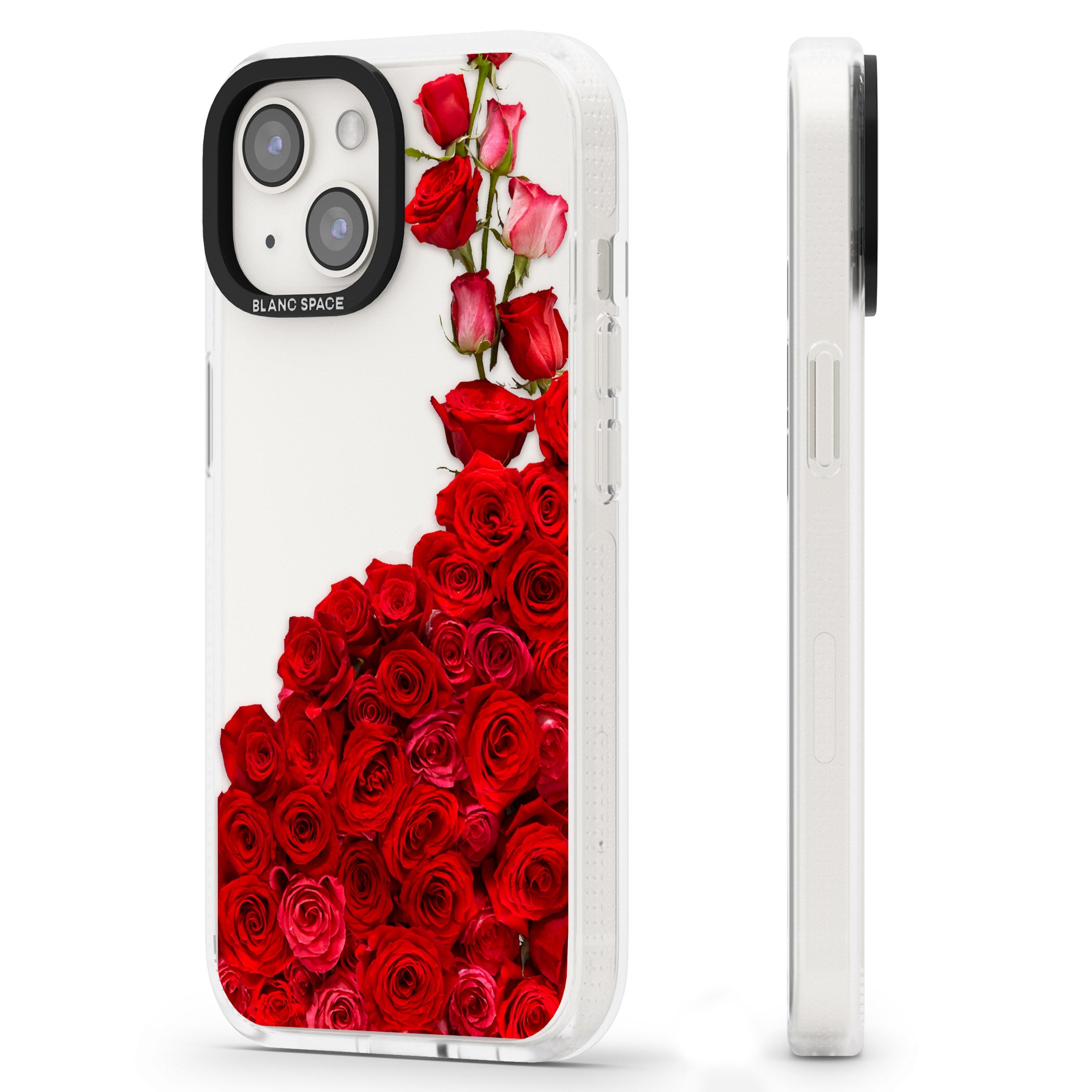 Floral Roses iPhone 15 / 14 / 13 Clear Case Impact Air - Blanc Space