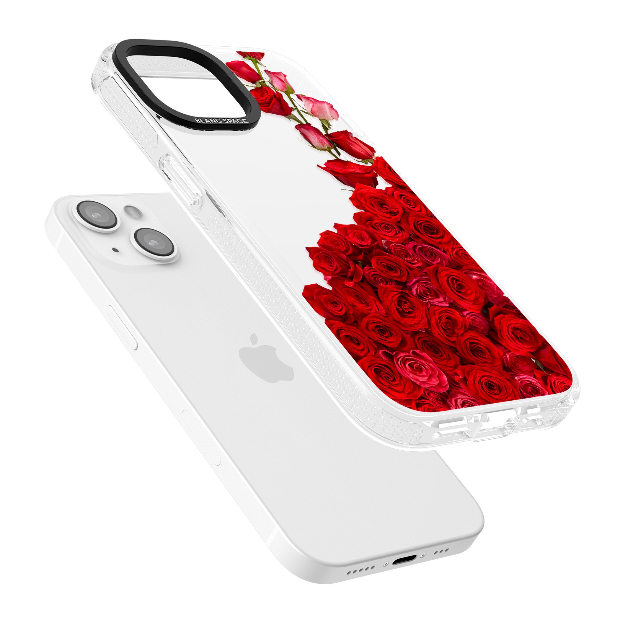 Floral Roses iPhone 15 / 14 / 13 Clear Case Impact Air - Blanc Space
