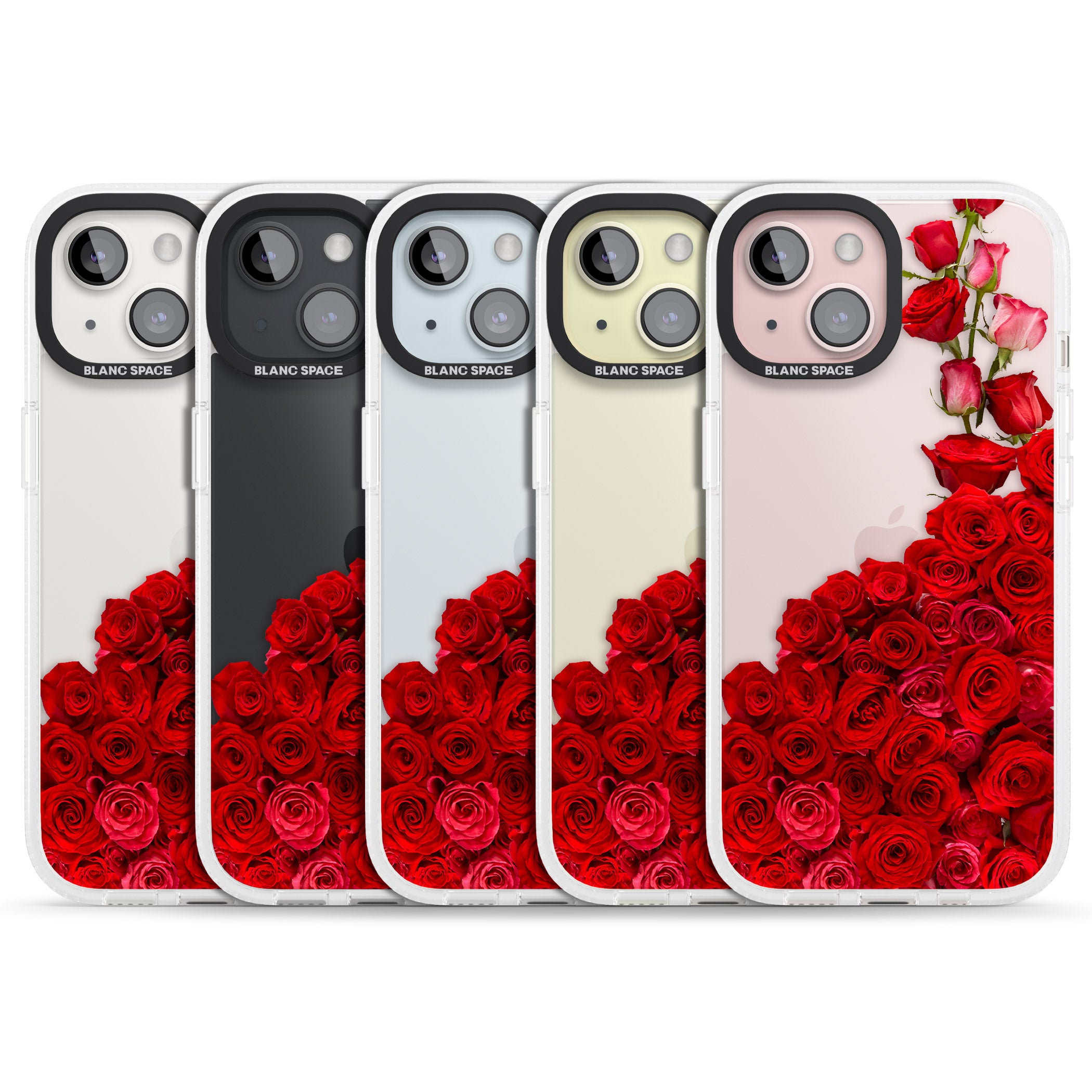 Floral Roses iPhone 15 / 14 / 13 Clear Case Impact Air - Blanc Space