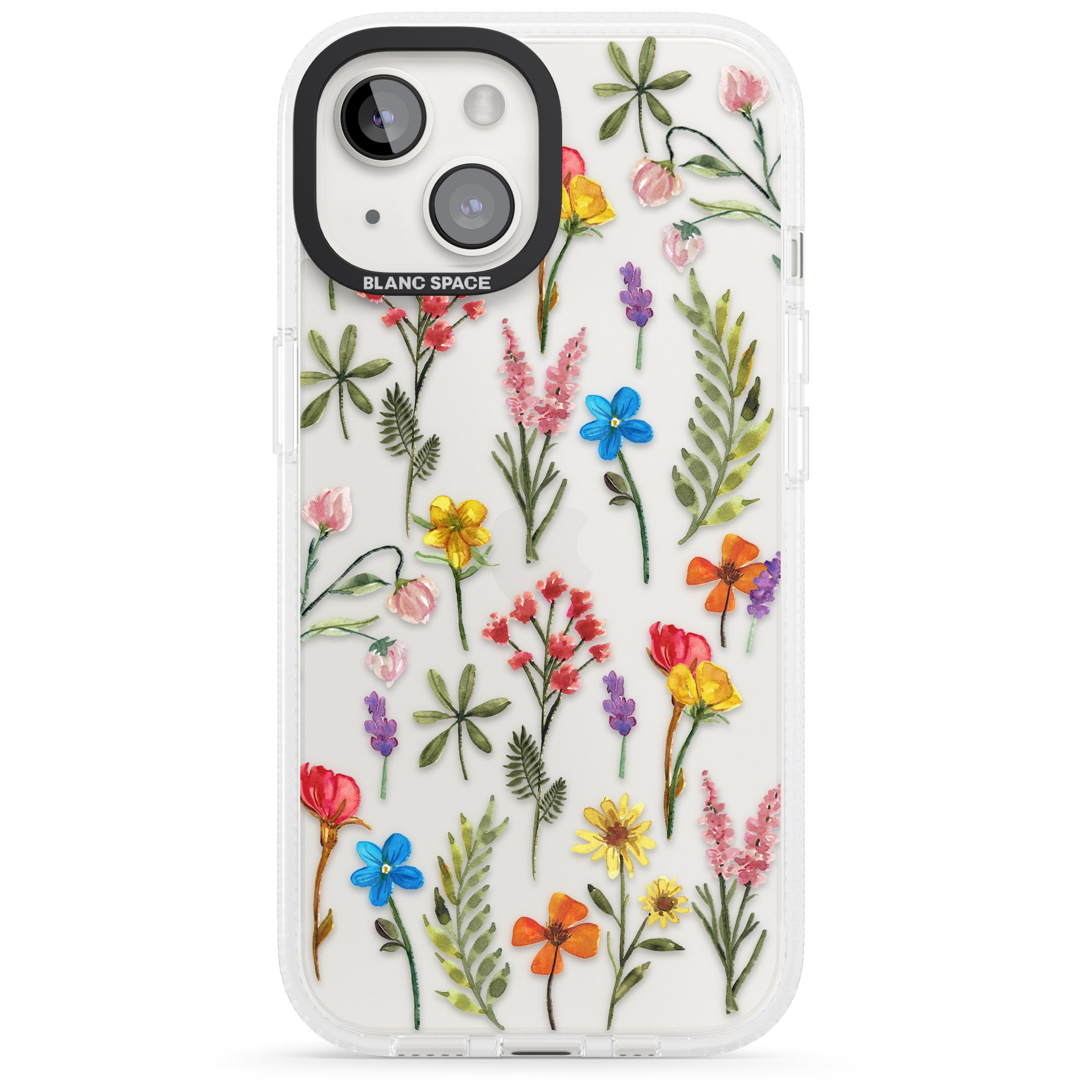 Spring Botanicals iPhone 15 / 14 / 13 Clear Case Impact Air - Blanc Space