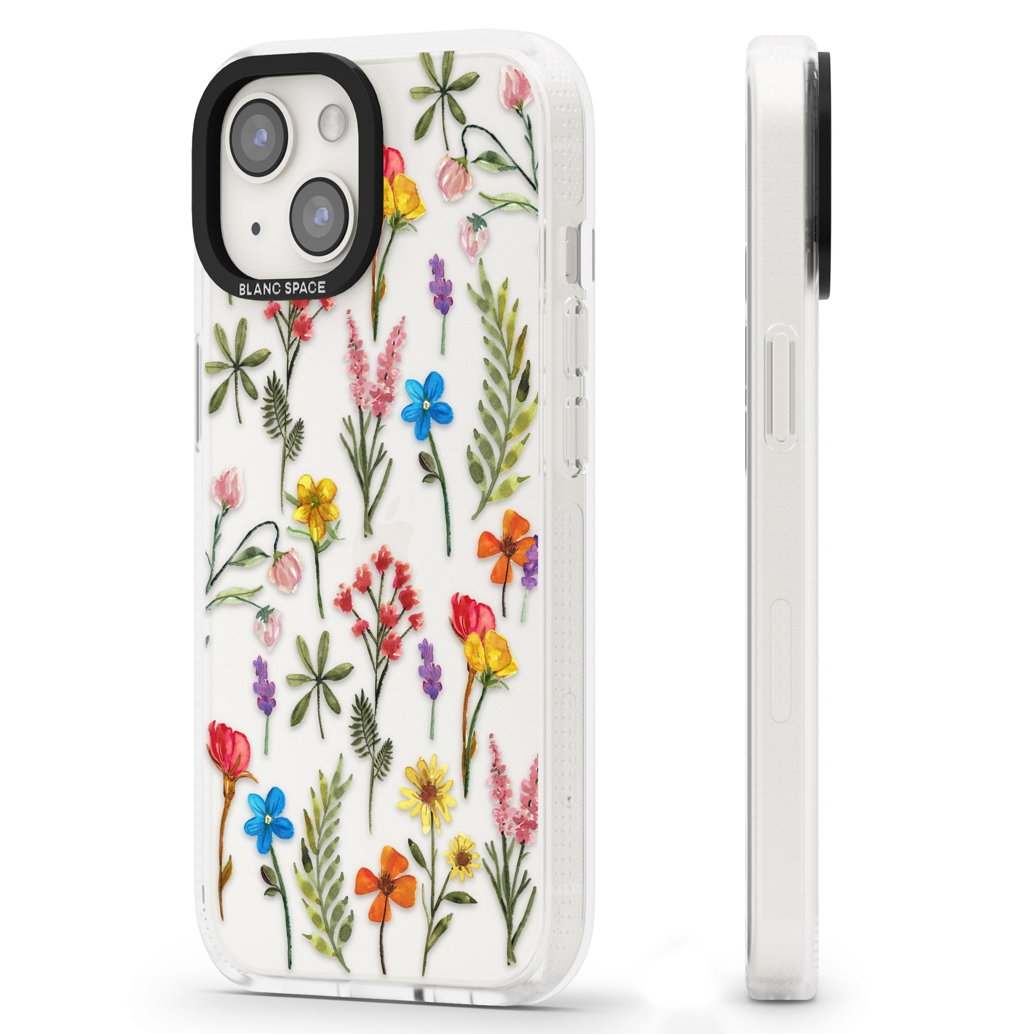 Spring Botanicals iPhone 15 / 14 / 13 Clear Case Impact Air - Blanc Space