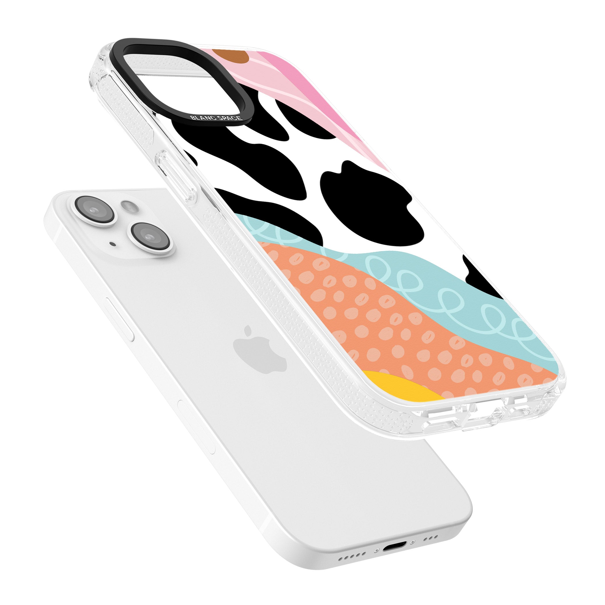 Abstract Elegance iPhone 15 / 14 / 13 Clear Case Impact Air - Blanc Space