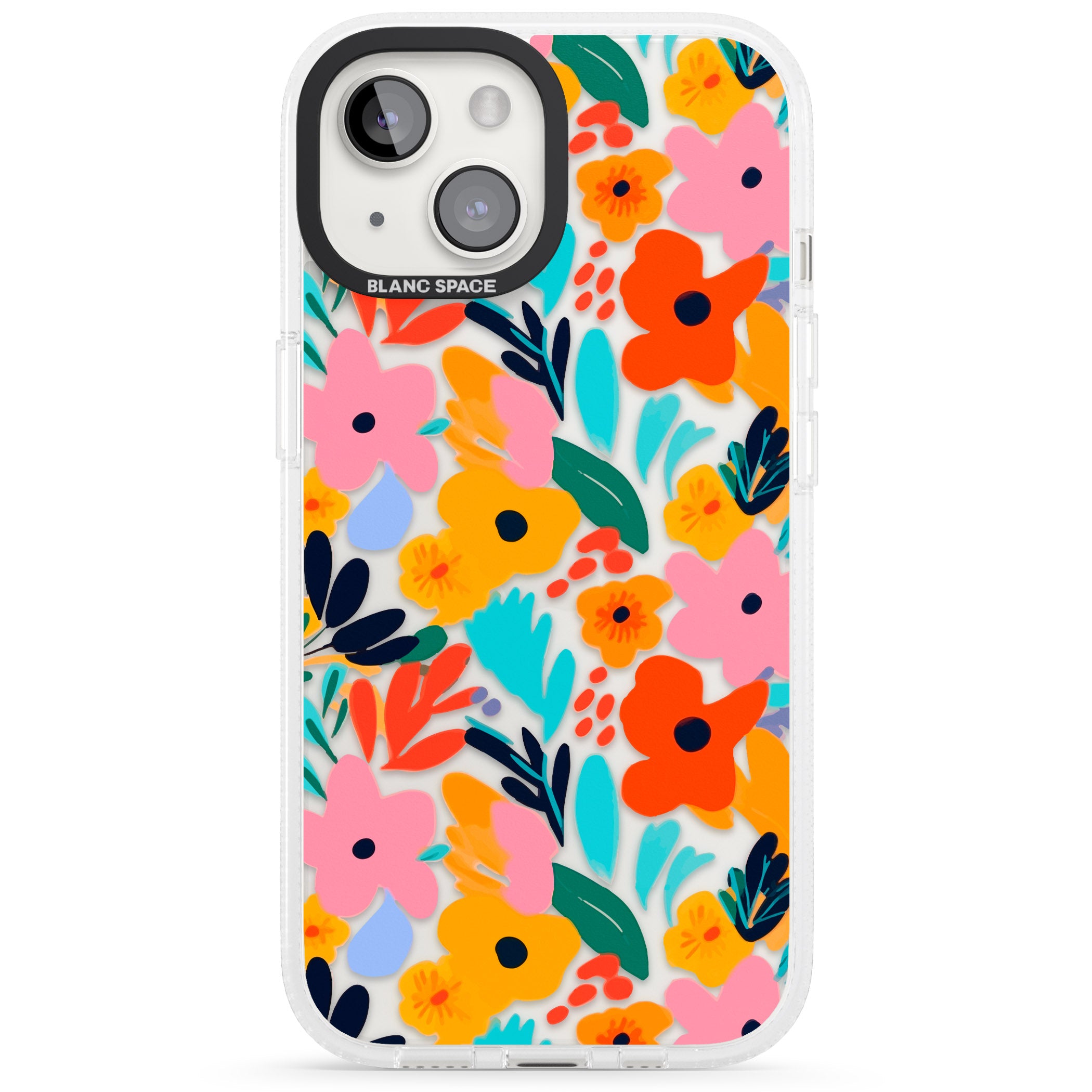 Floral Fiesta iPhone 15 / 14 / 13 Clear Case Impact Air - Blanc Space