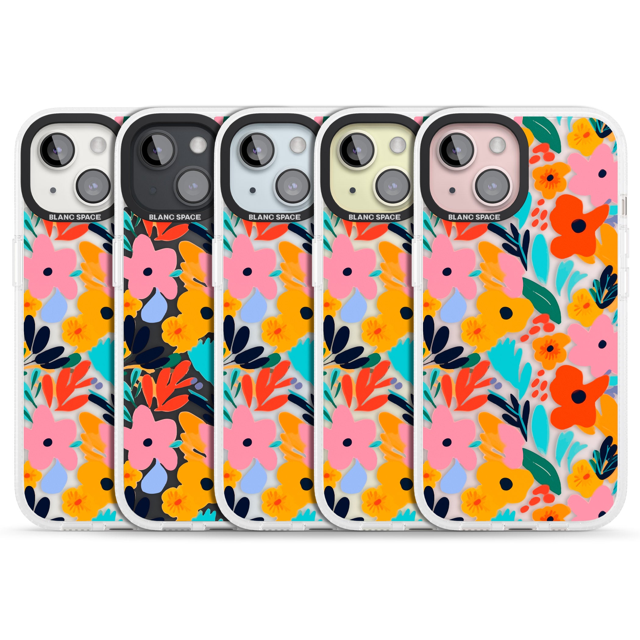 Floral Fiesta iPhone 15 / 14 / 13 Clear Case Impact Air - Blanc Space